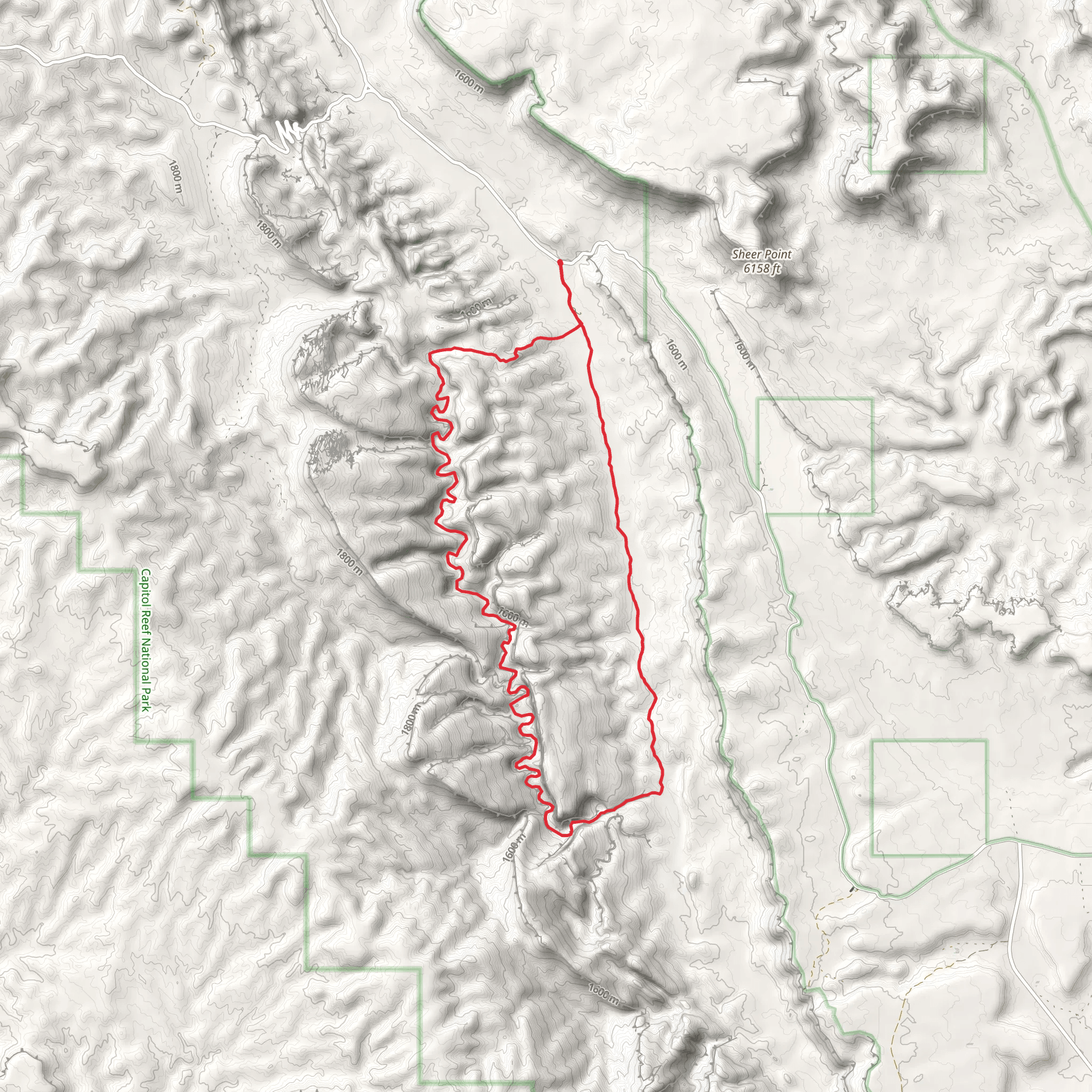 Lower Muley Twist Canyon Loop Trail mobile static map