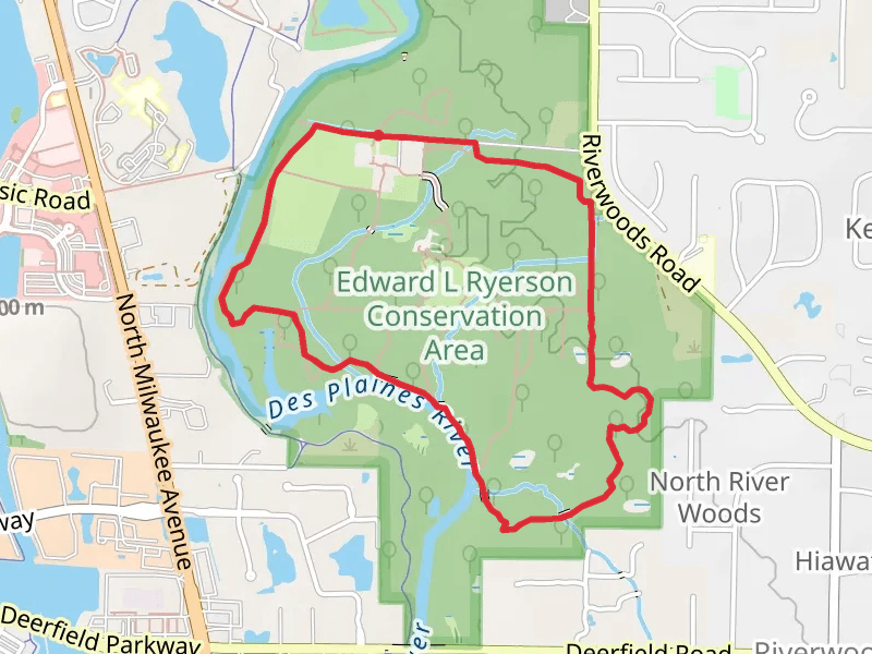 Loop around Des Plaines River