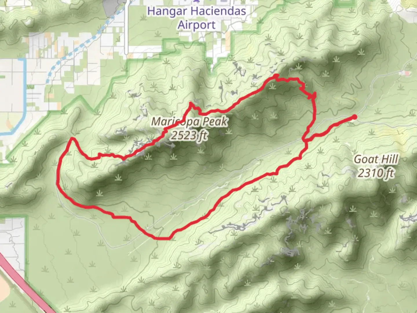 An image depicting the trail Bajada and Alta Loop Trail and its surrounding area.