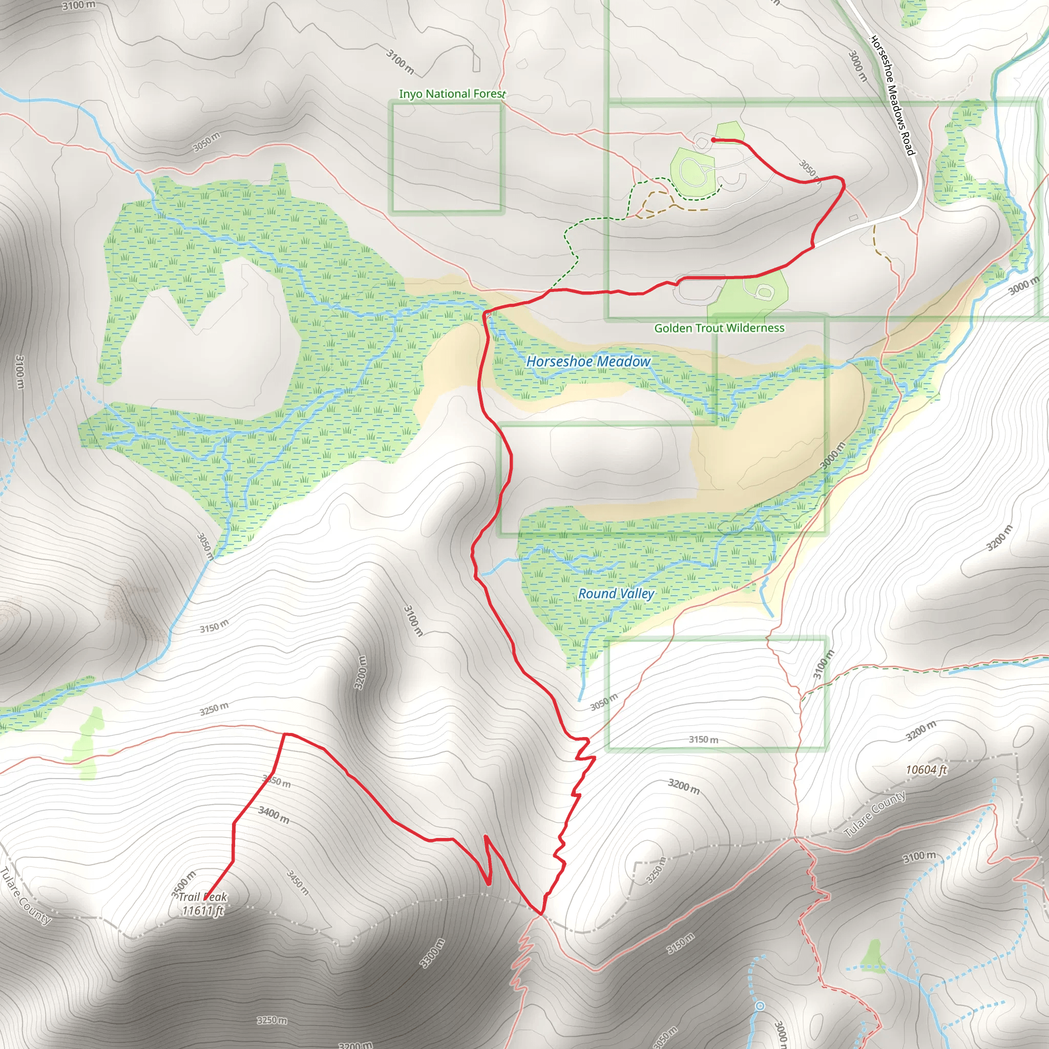 Trail Peak via Cottonwood Pass Trail mobile static map