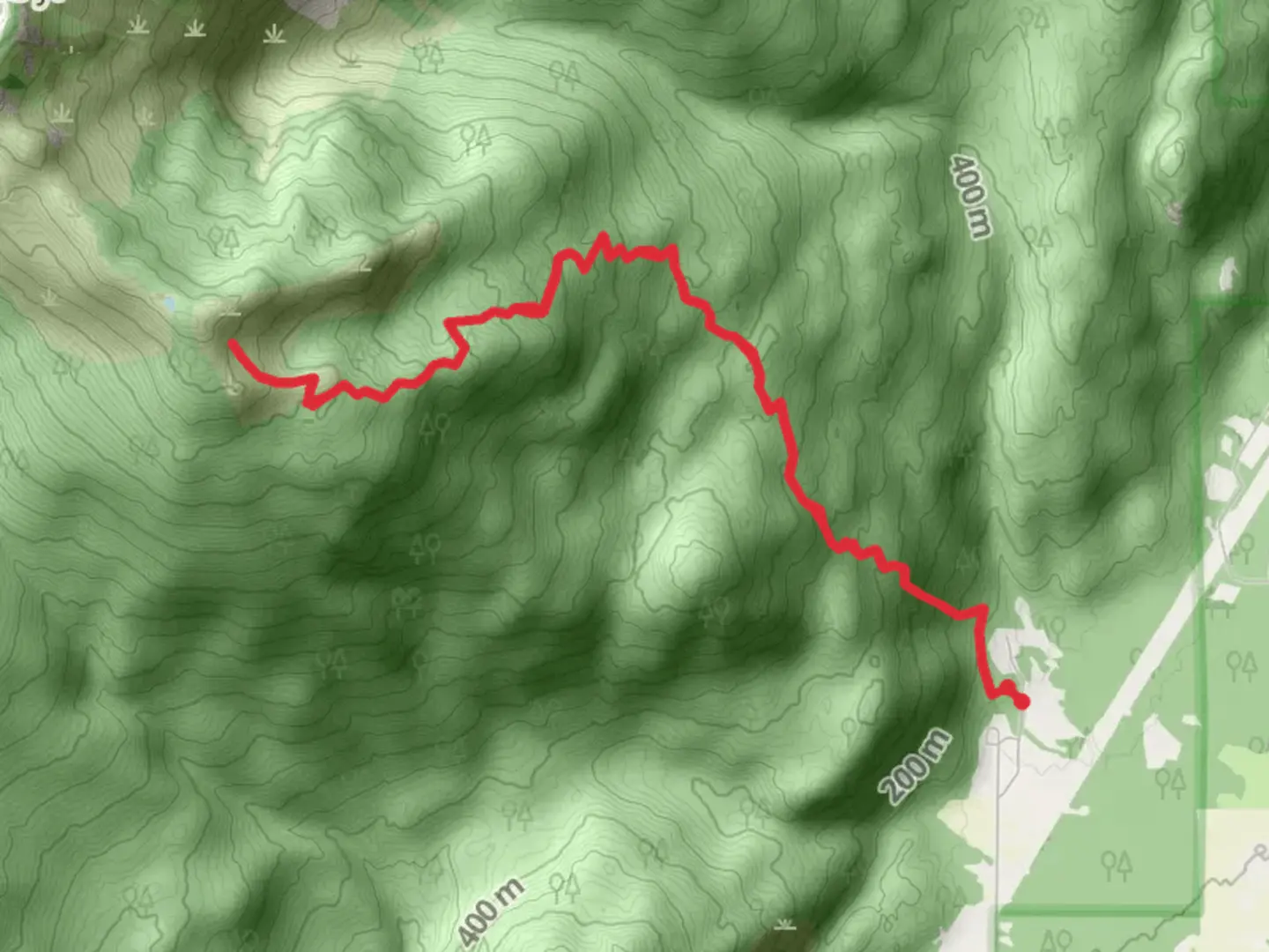 An image depicting the trail Cow Heaven Trail and its surrounding area.