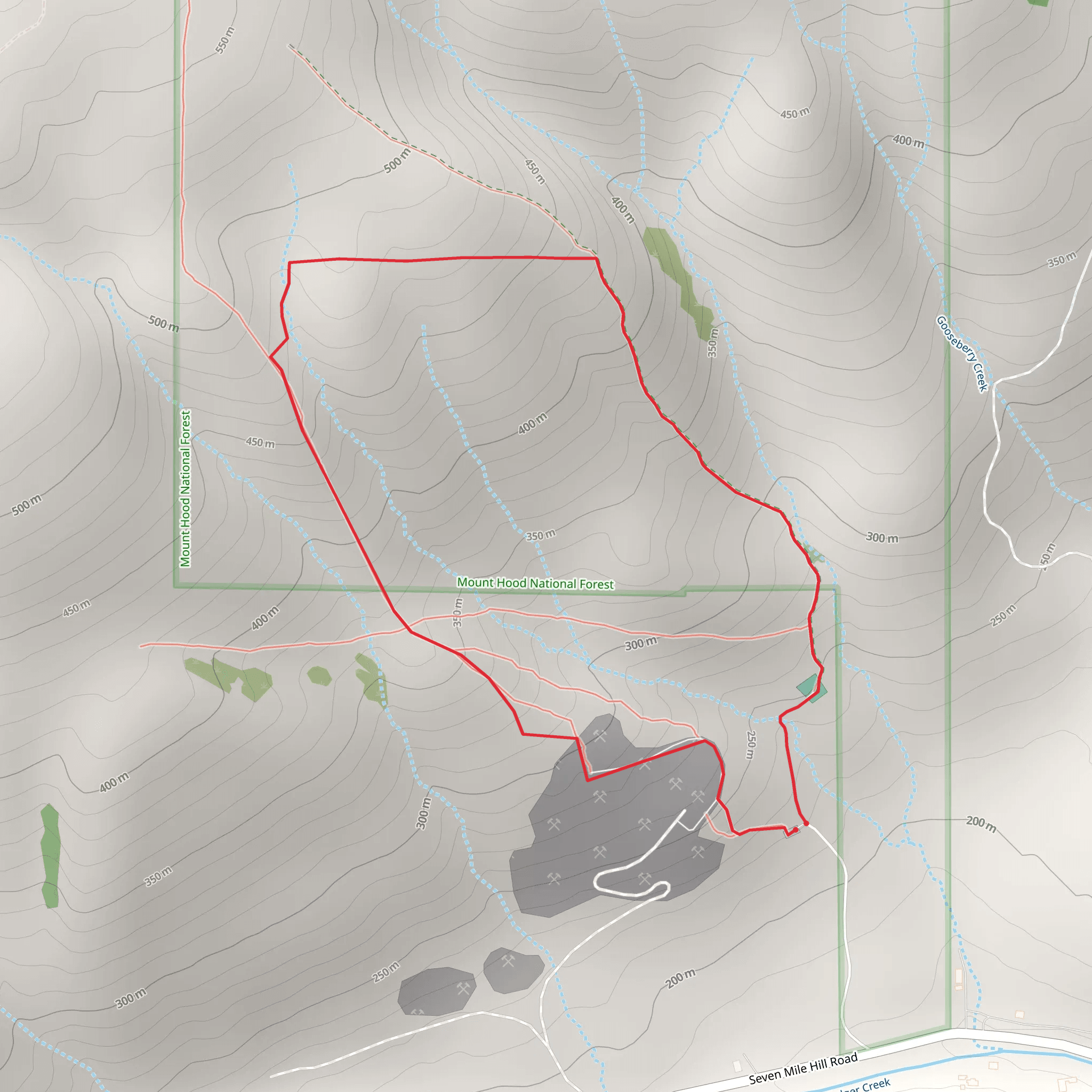 Seven Mile Hill Road and Badger Creek Loop mobile static map