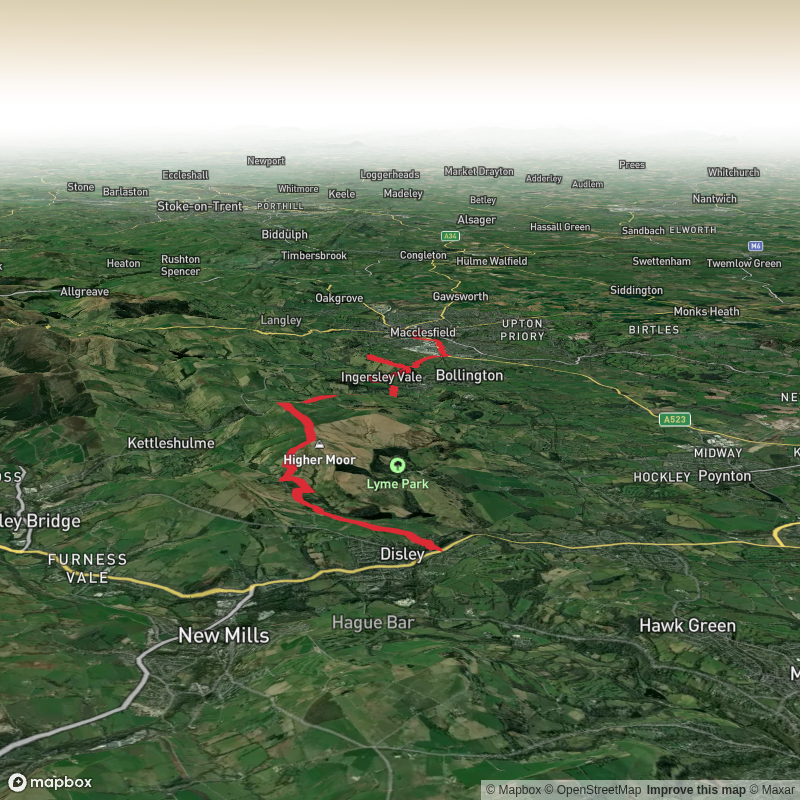 Disley To Macclesfield via Sponds Hill and White Nancy