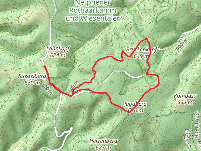 Jagdberg via Talsperrenweg and Rothaarweg