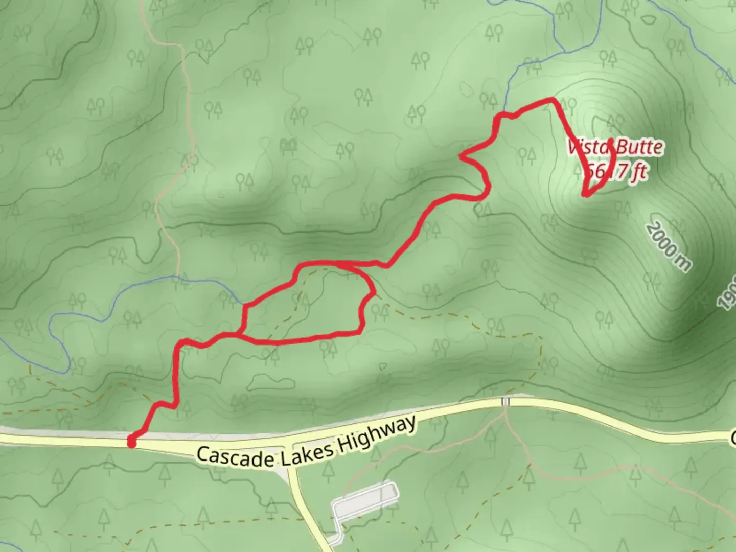 An image depicting the trail Vista Butte and Swampy-Dutchman Trail and its surrounding area.