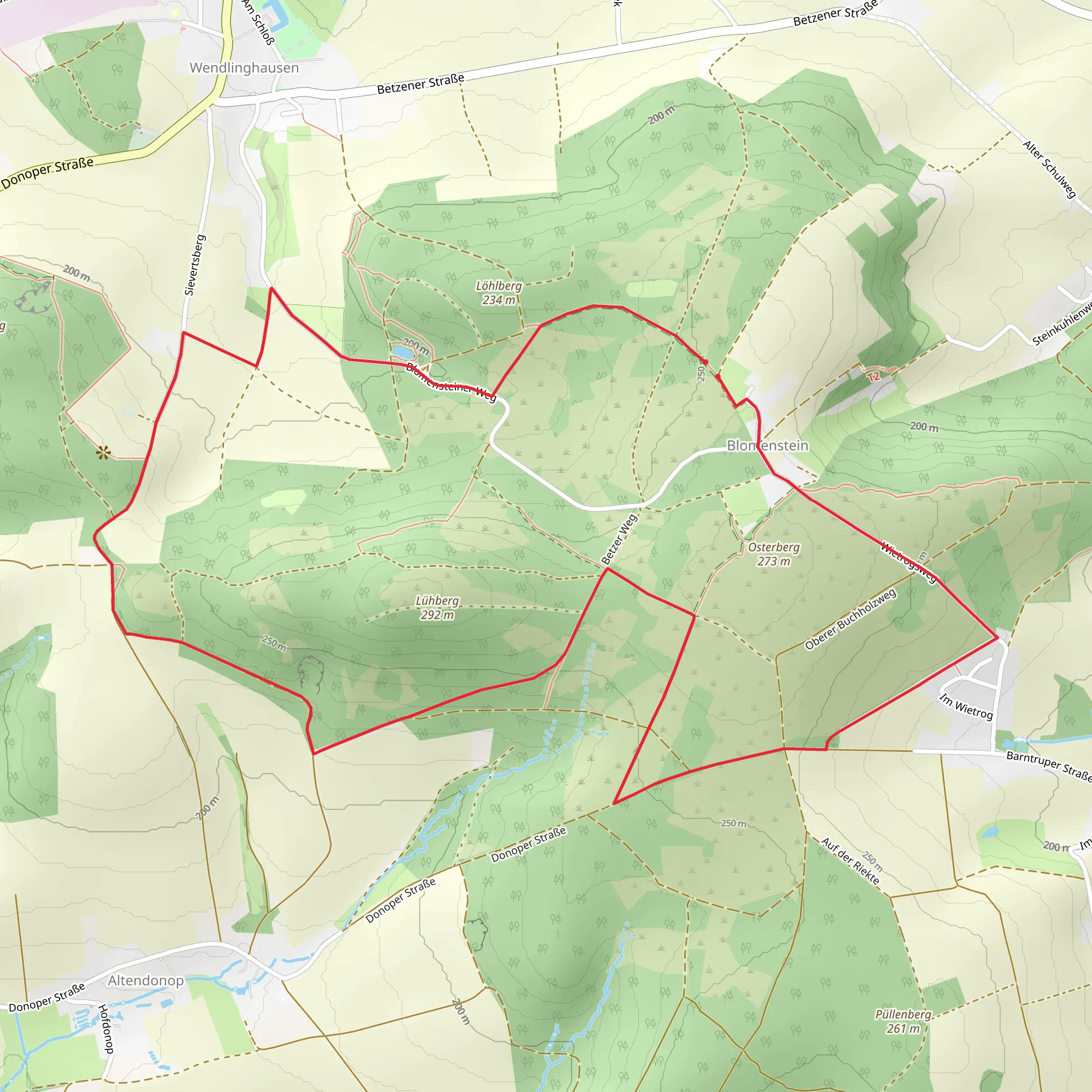 Blomensteinweg and Weg der Blicke mobile static map