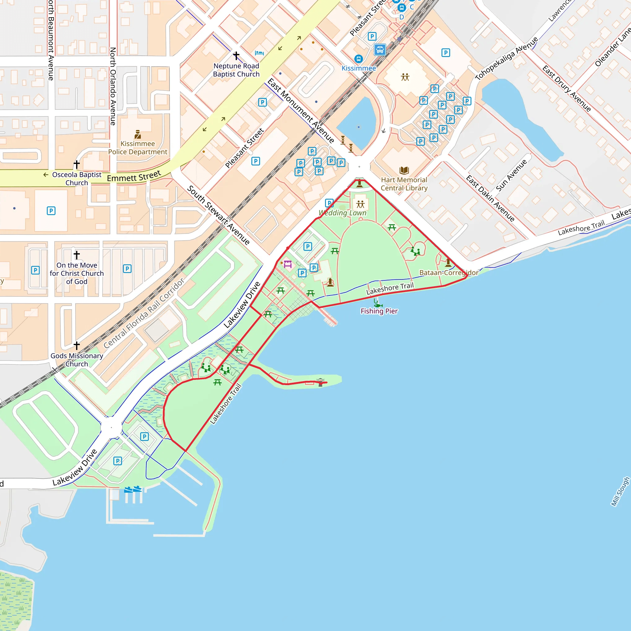 Kissimmee Lakefront Park Loop mobile static map