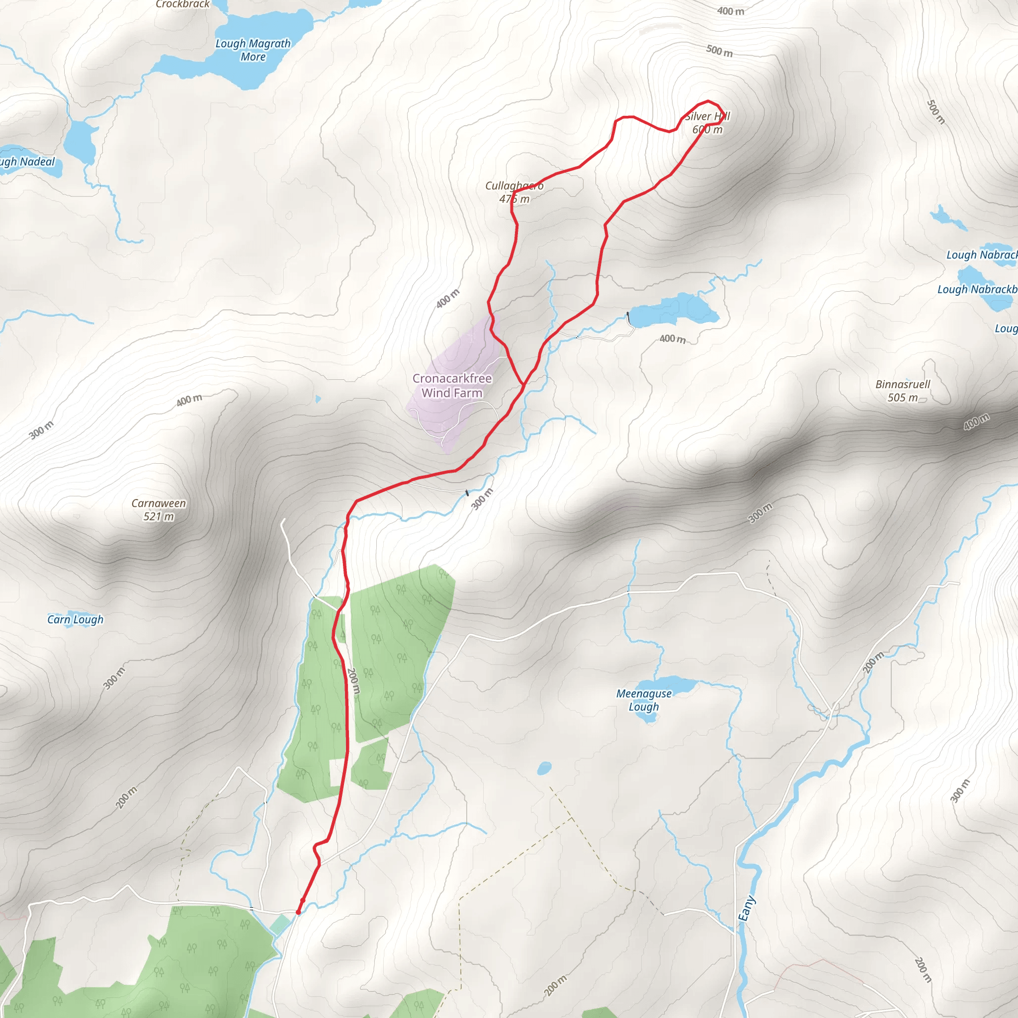 Cullaghacro and Silver Hill Loop Walk mobile static map