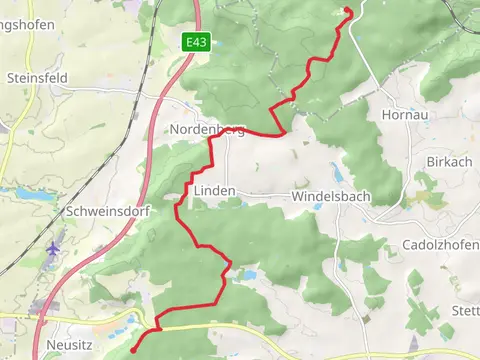 Burgbernheim to Neusitz via Europaelscher Wasserscheideweg