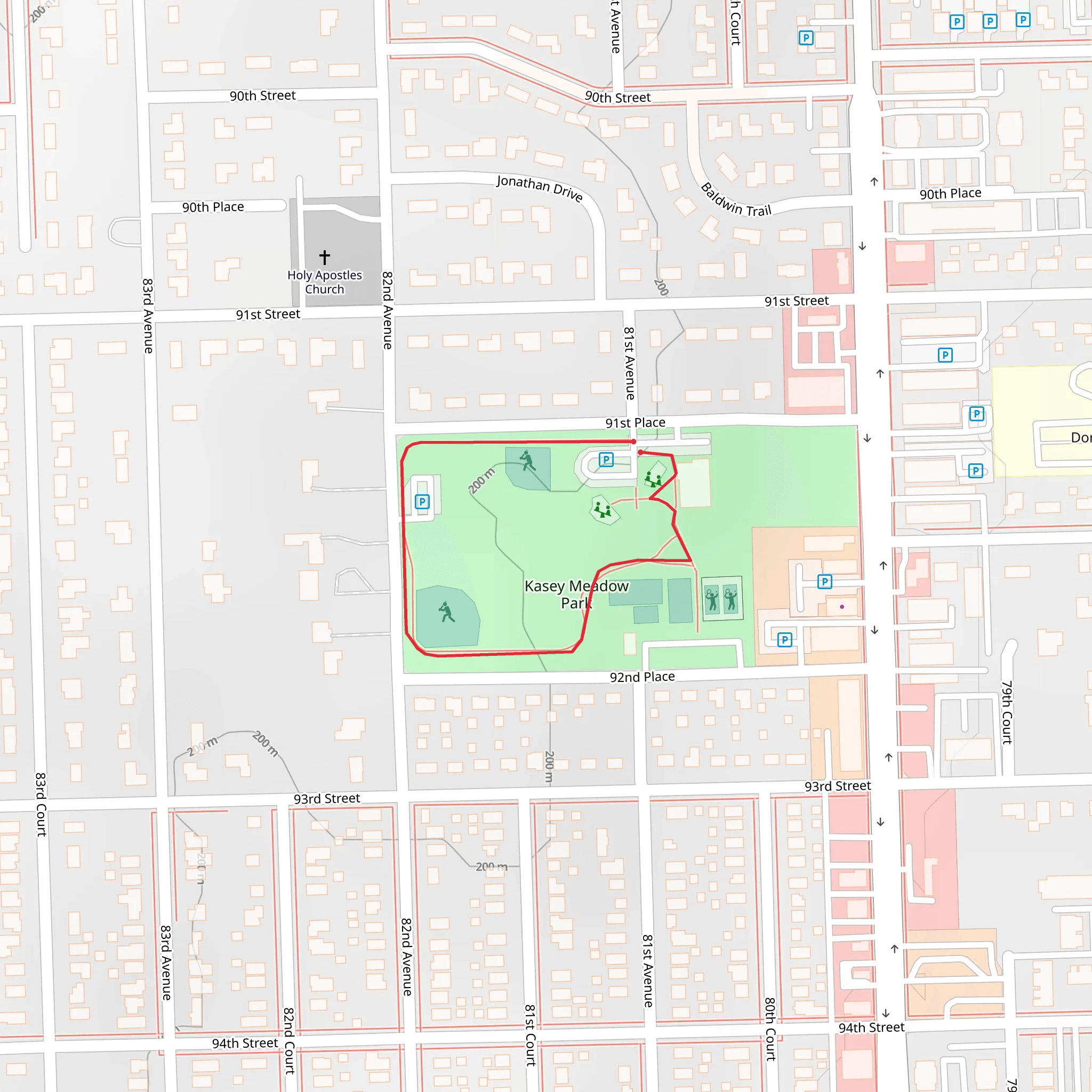 Kasey Meadow Park Loop mobile static map