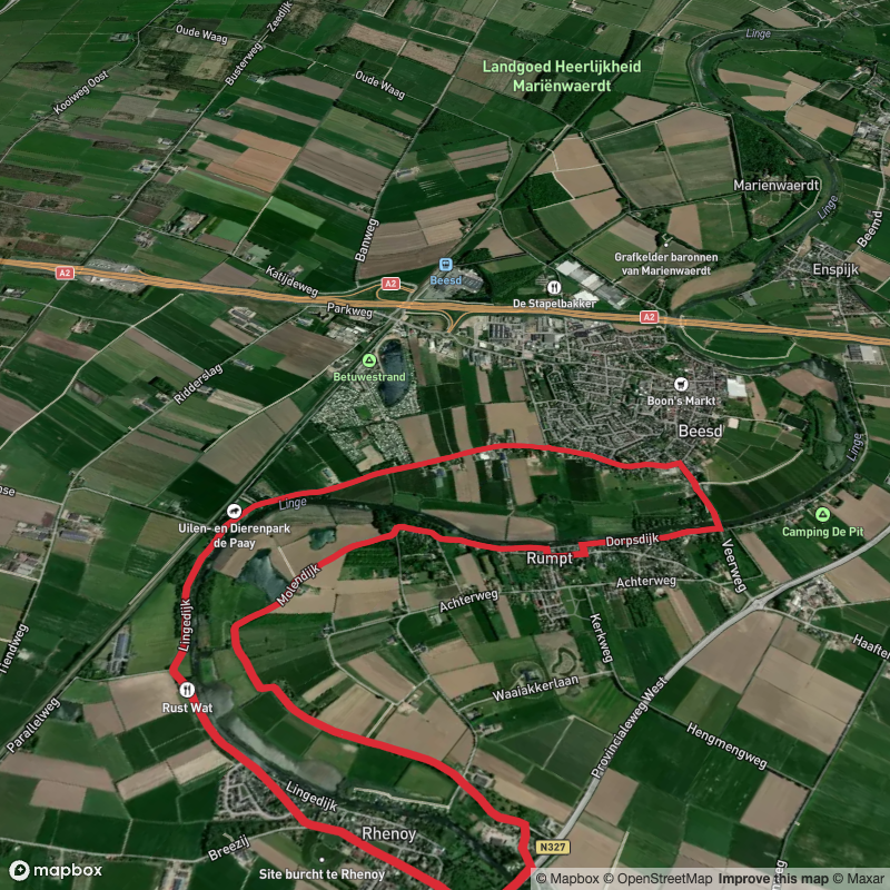 Linge and Groot Wiel via Grote Rivierenpad