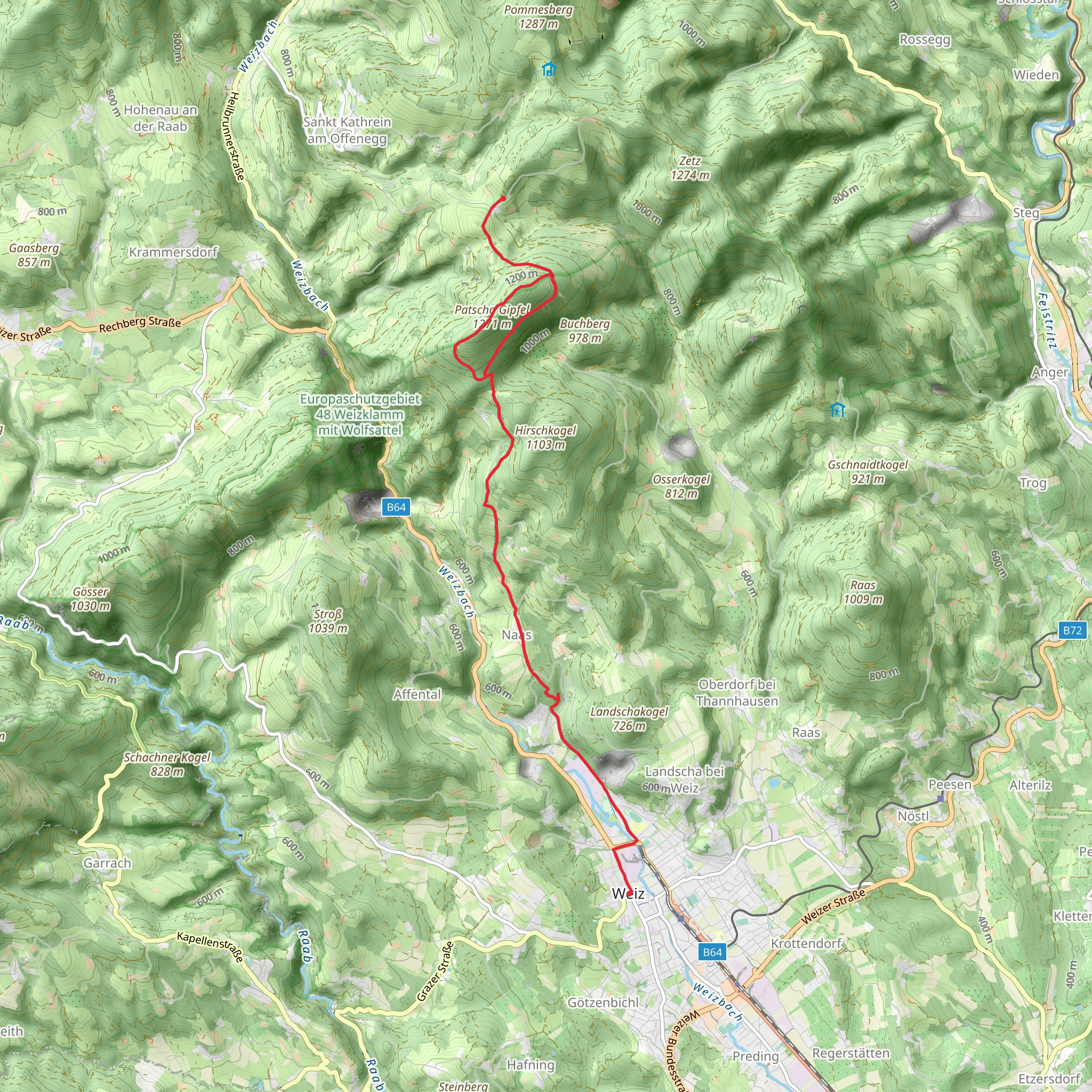 Brandlucken via Mariazell Trail mobile static map