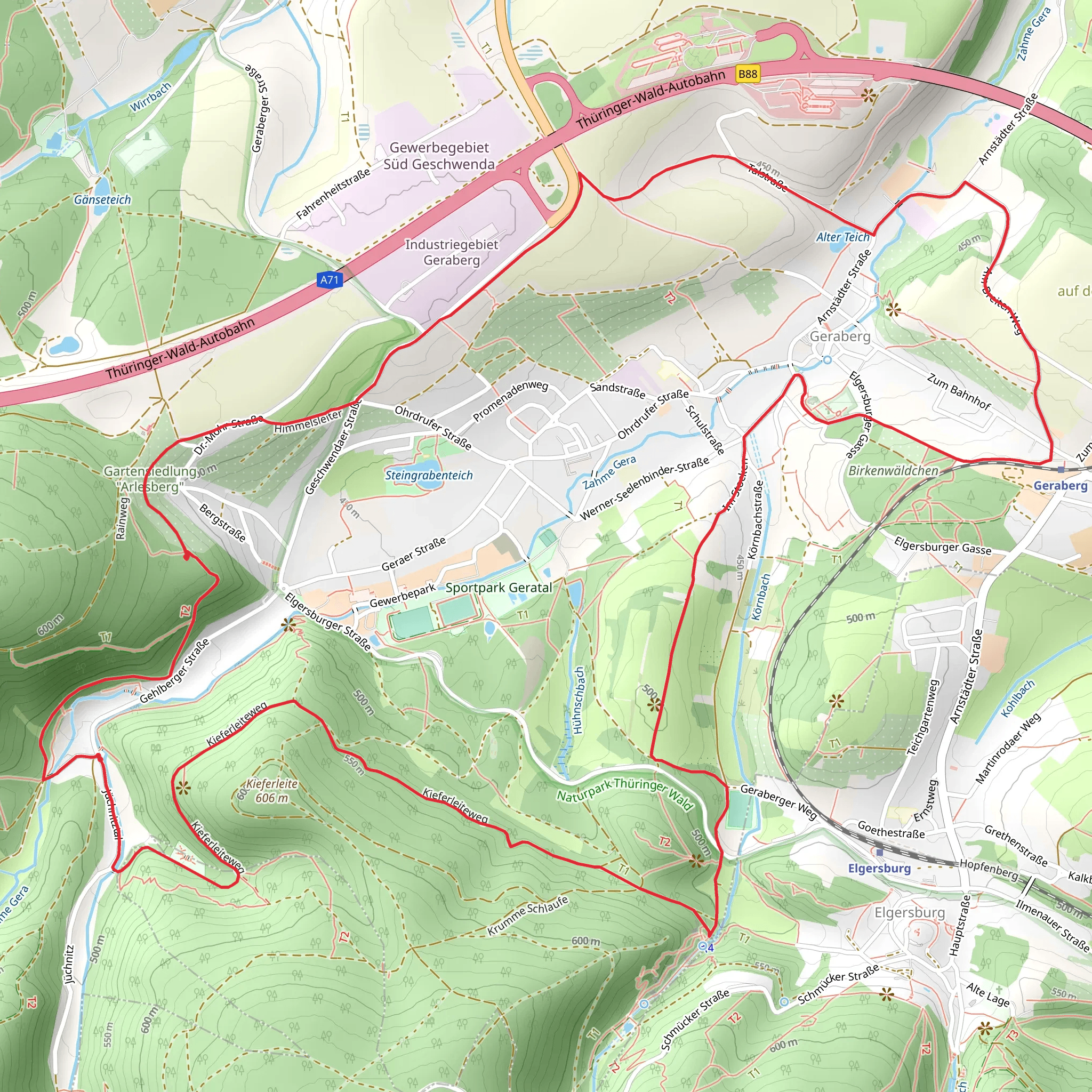 Geraberger Rundwanderweg mobile static map