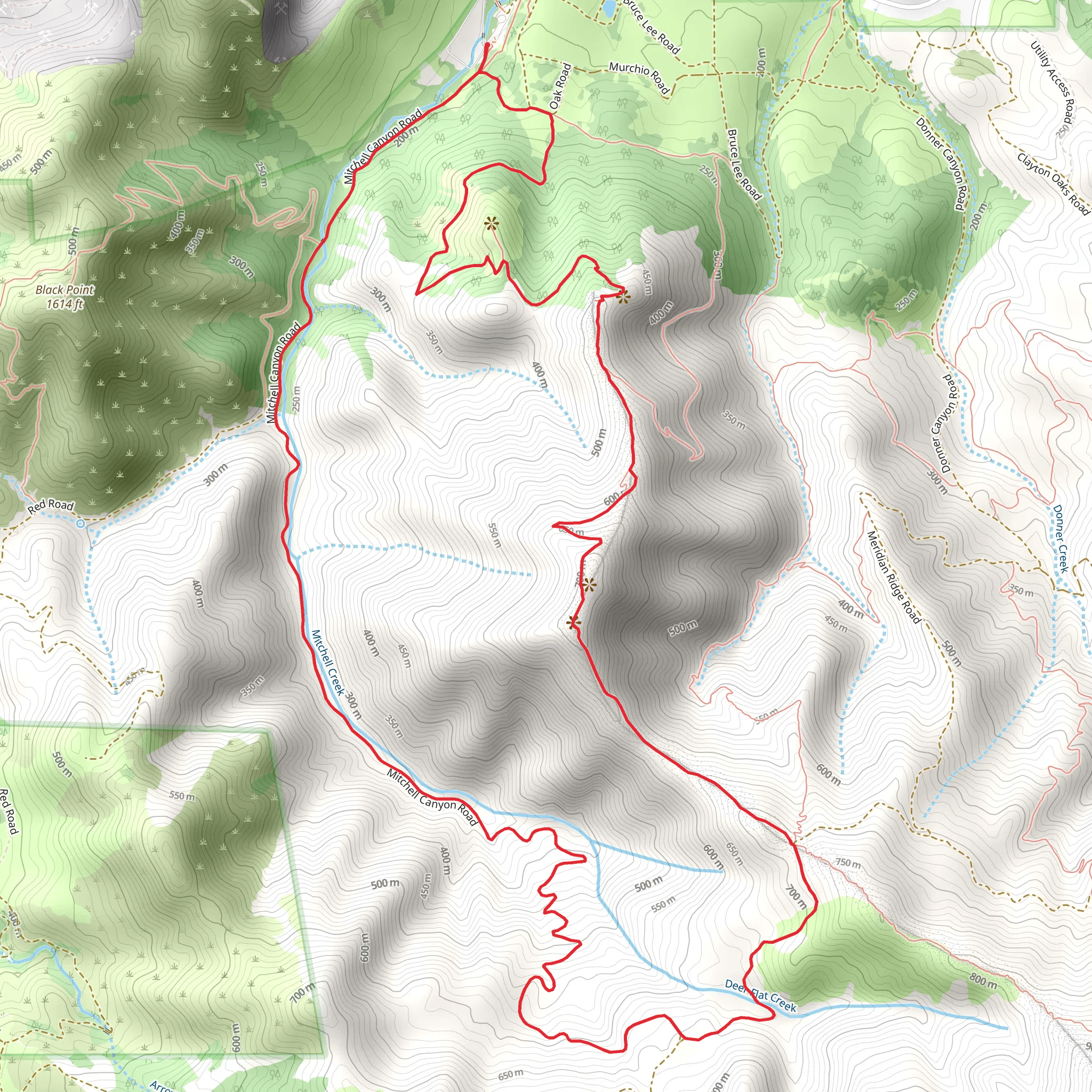 Mitchell Rock - Eagle Peak Loop mobile static map