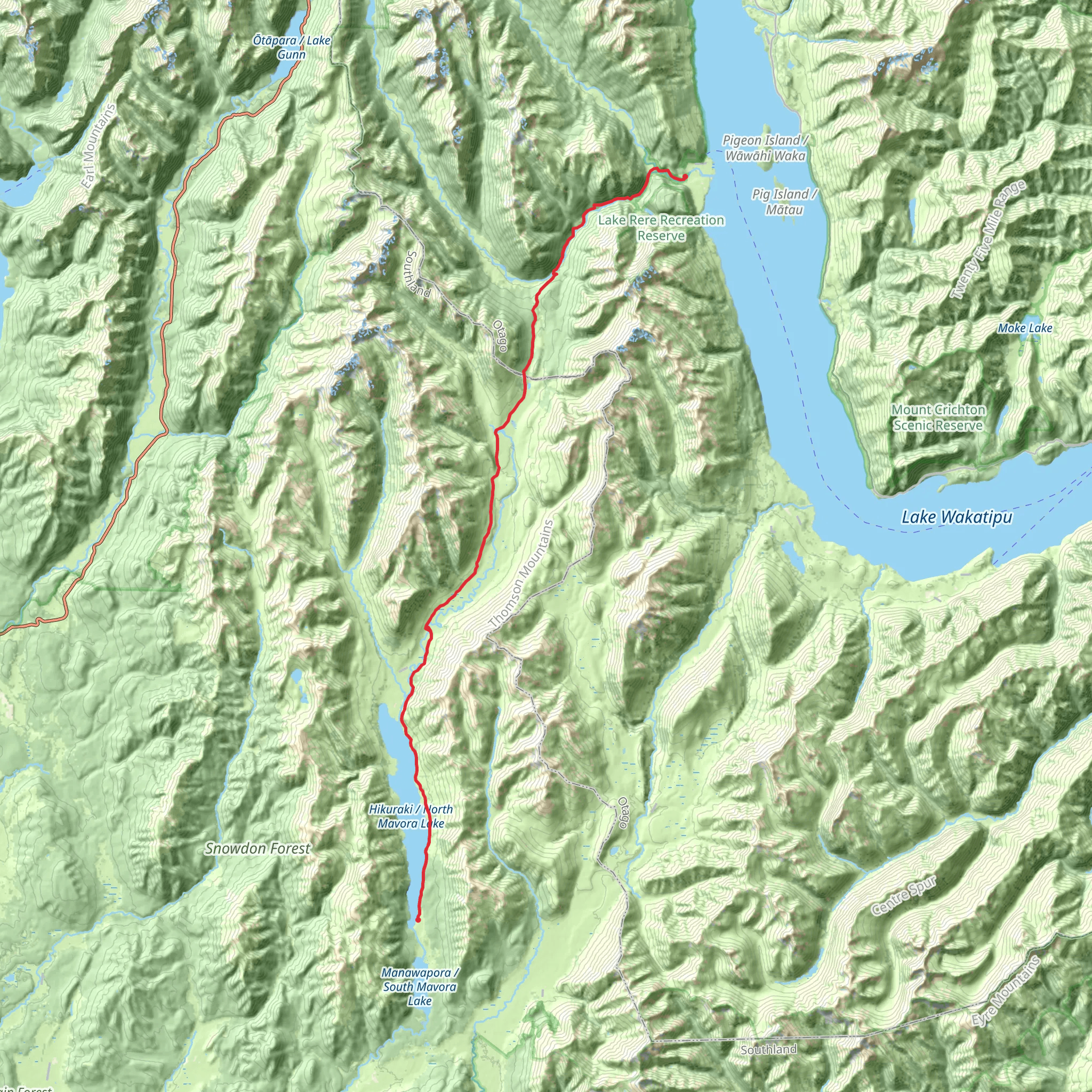 Mavora - Greenstone Walkway mobile static map