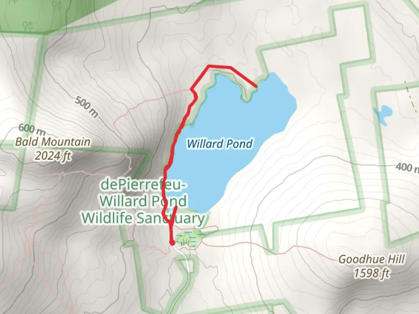 An image depicting the trail Willard Pond Trail and its surrounding area.