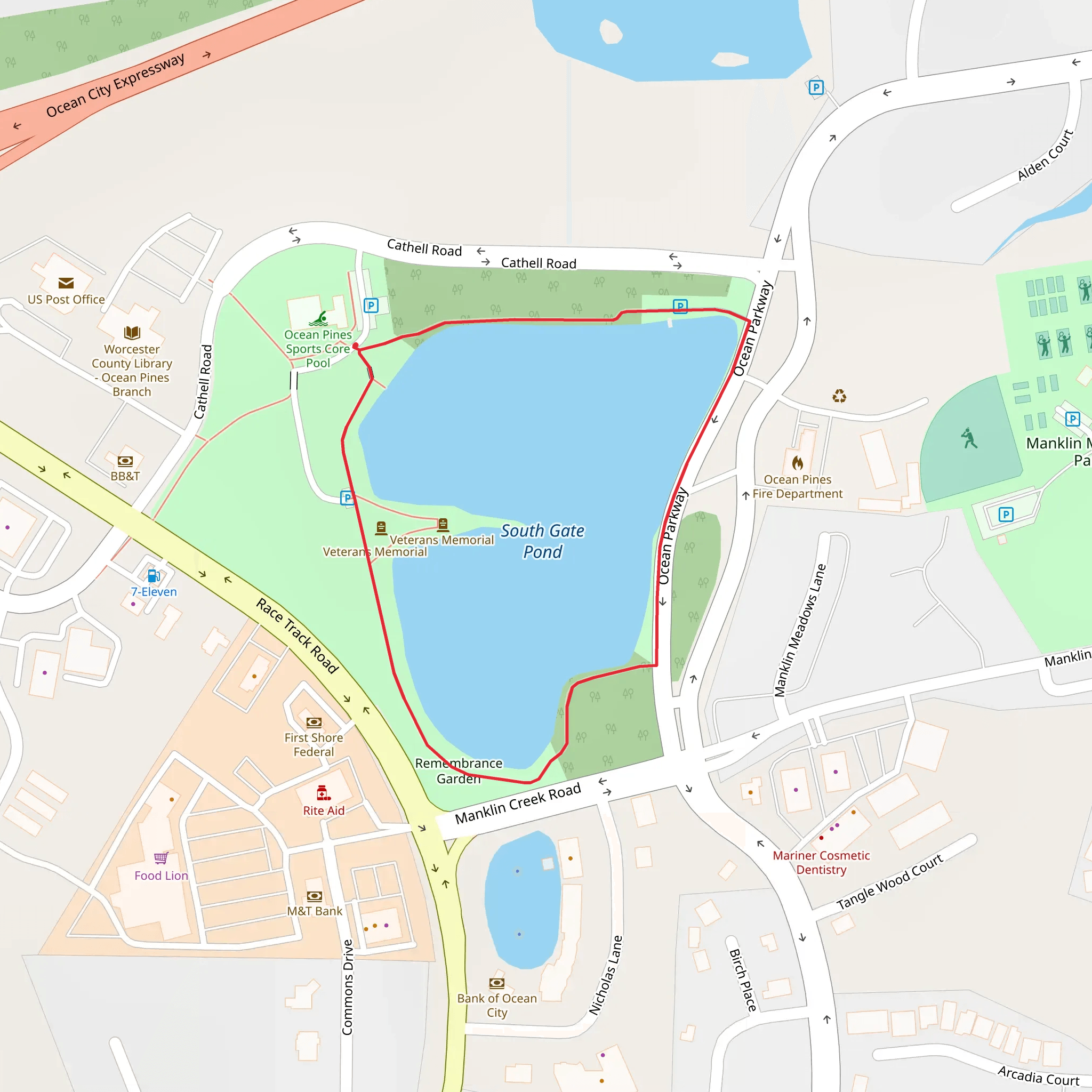 South Gate Pond Loop mobile static map