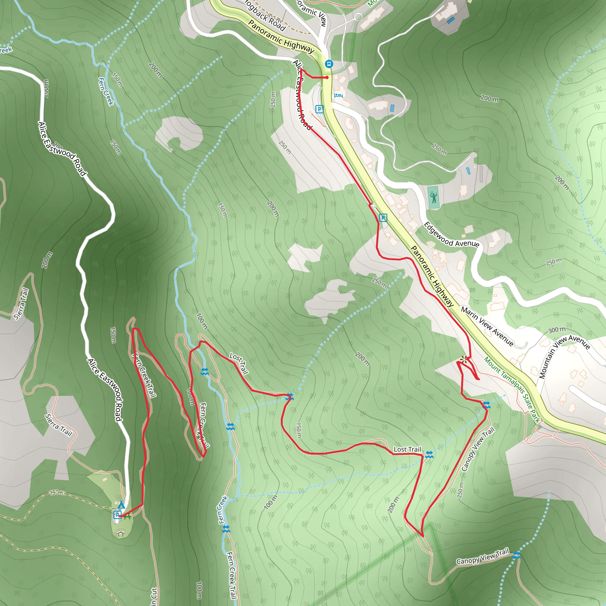 Ocrean View Trail and Lost Trail mobile static map