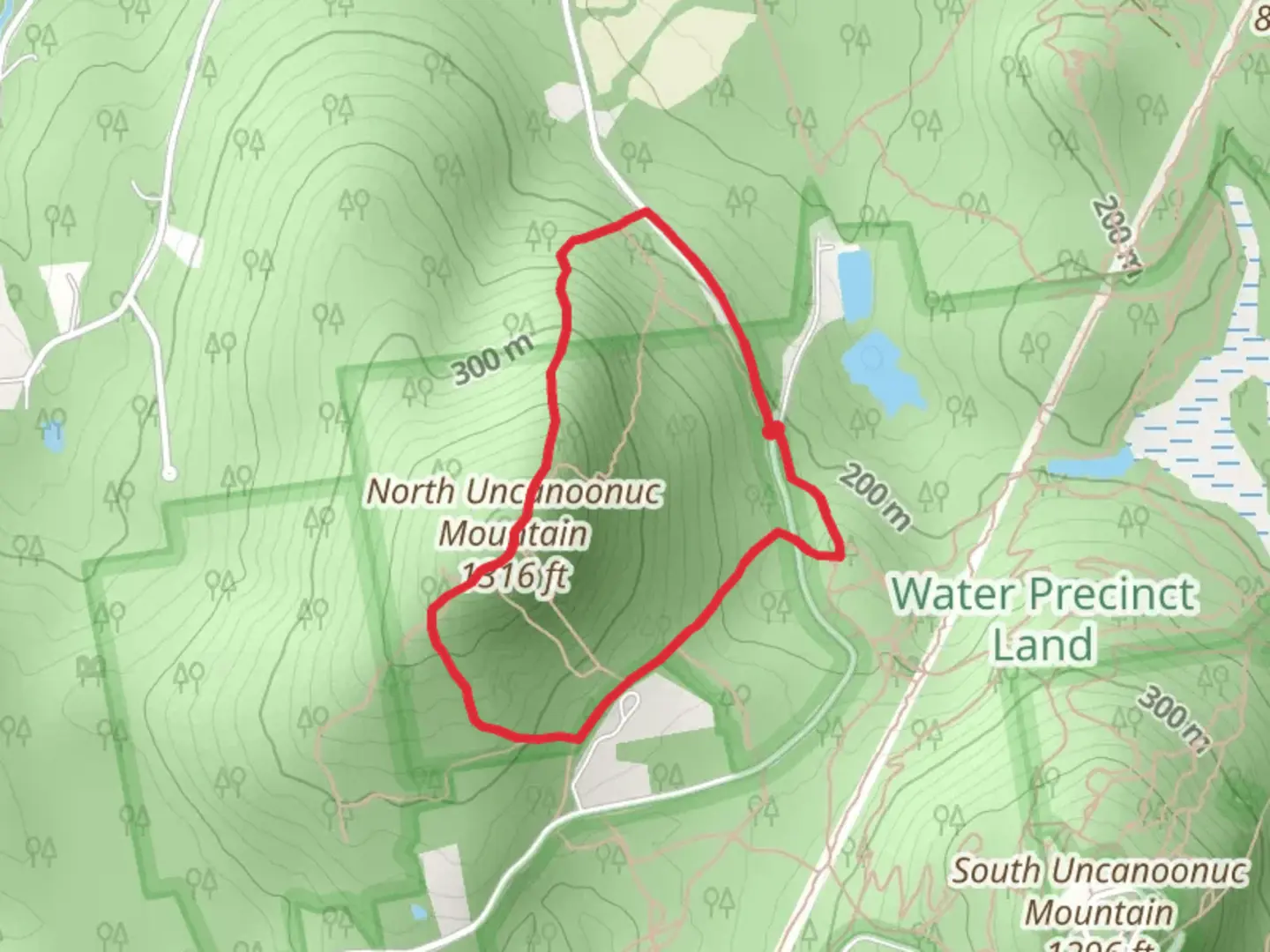 An image depicting the trail North Uncanoonuc Mountain Loop Trail and its surrounding area.