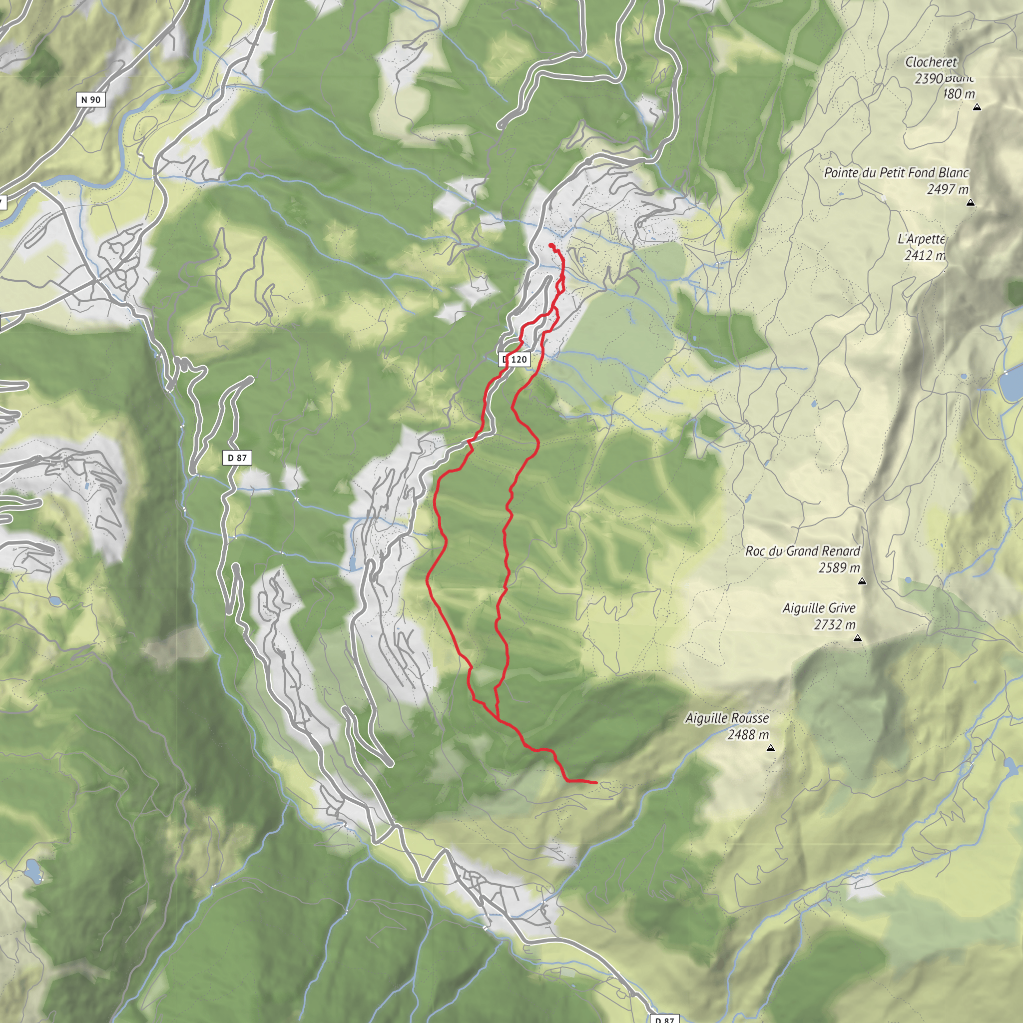 Arcs 1800 to Notre Dame des Vernettes Loop mobile static map
