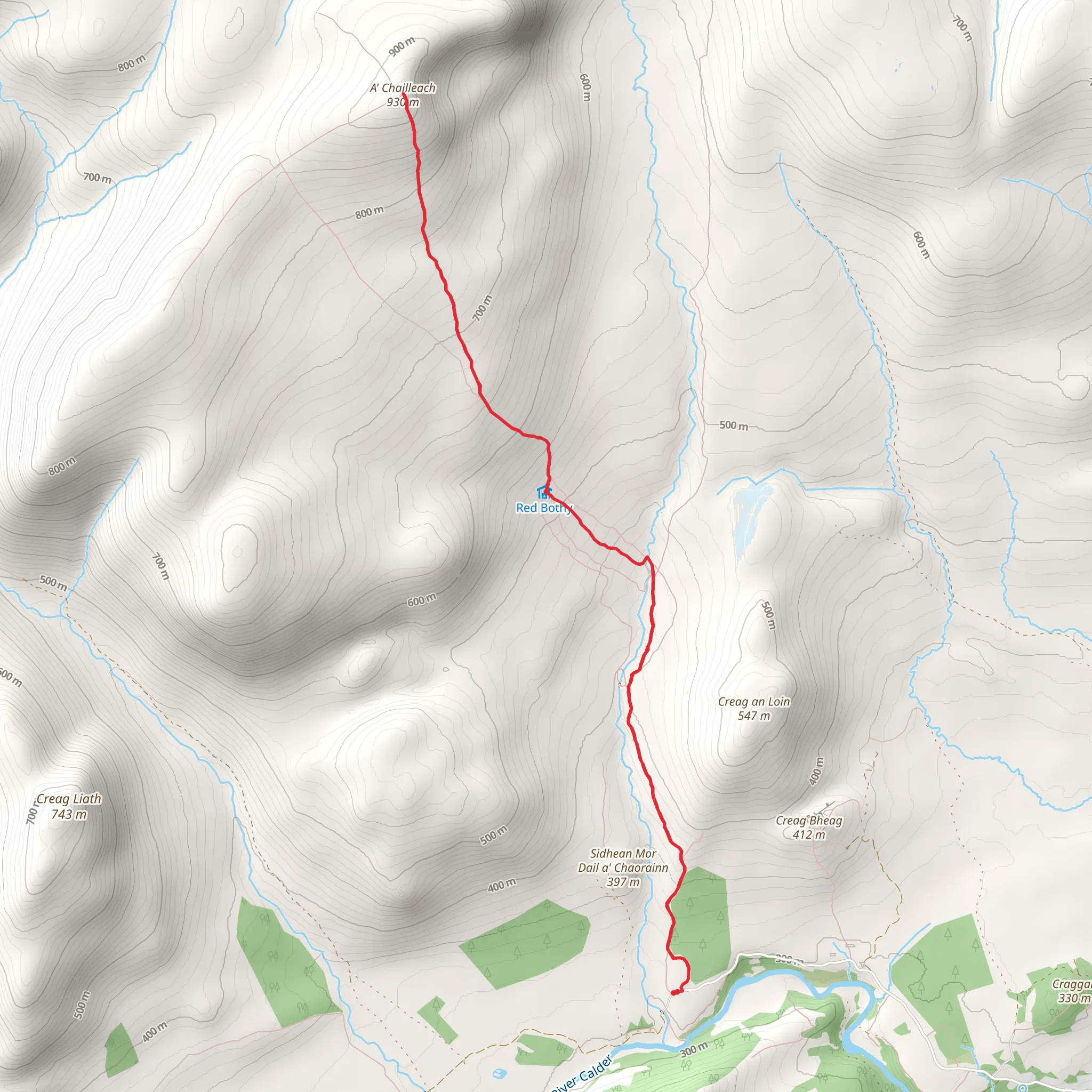 A' Chailleach - Monadhliath Walk mobile static map