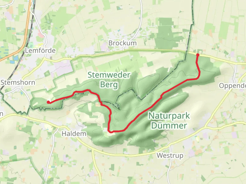 Lemfoerder Berg and Dorenberg via Gelbe Route and Wehdem Rundwanderweg