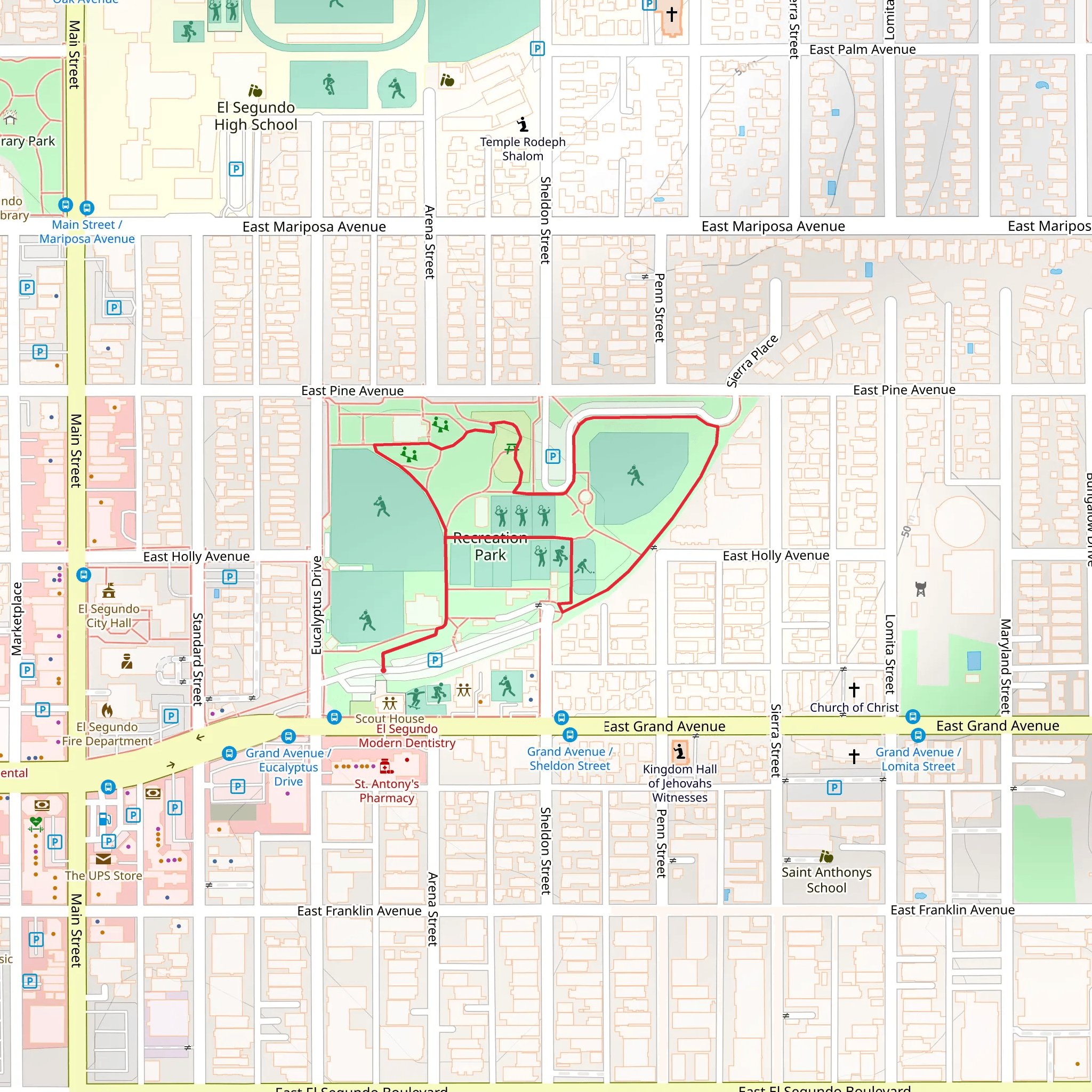 Recreation Park Loop mobile static map