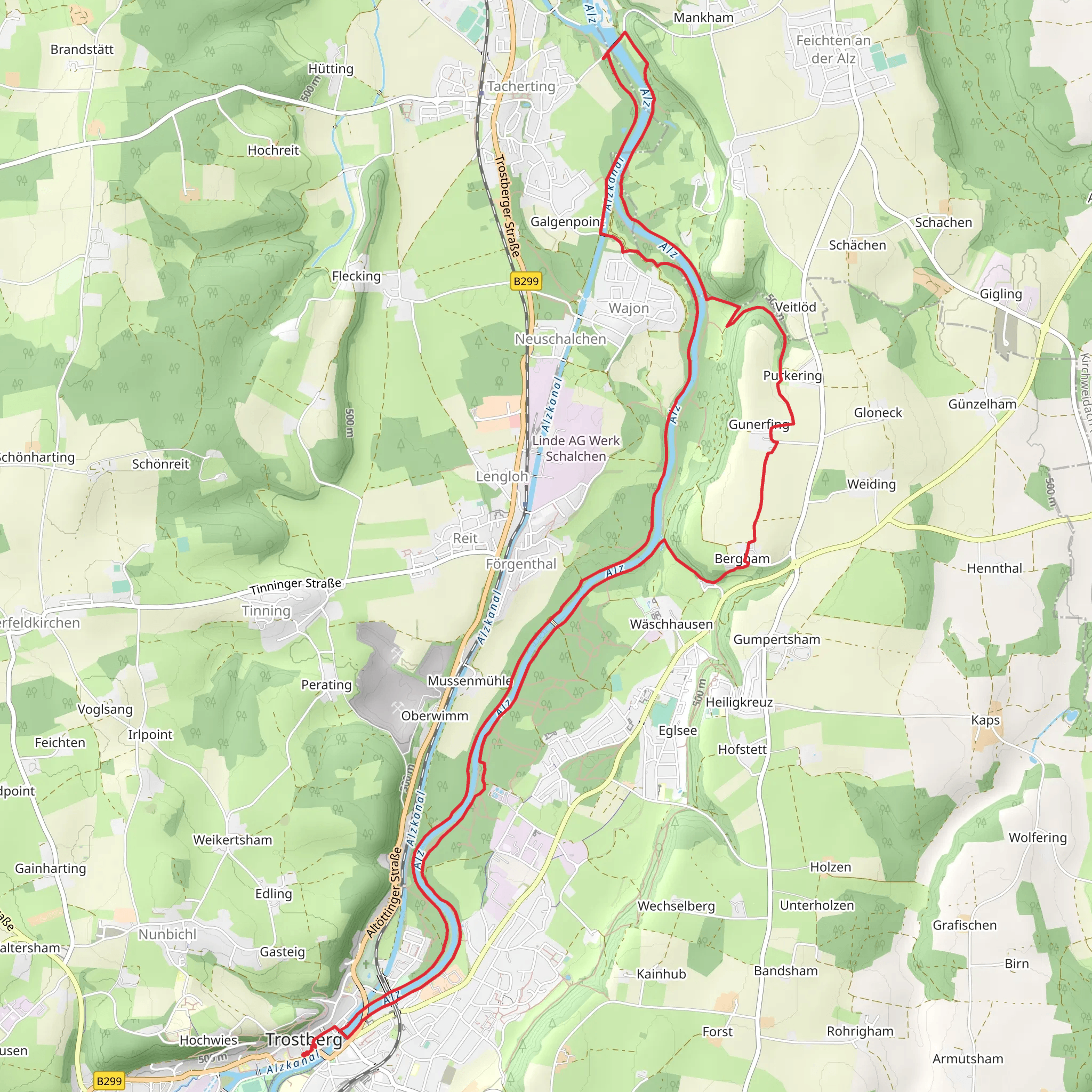 Trostberg to Tacherting Loop via Alz | Traunstein | Germany