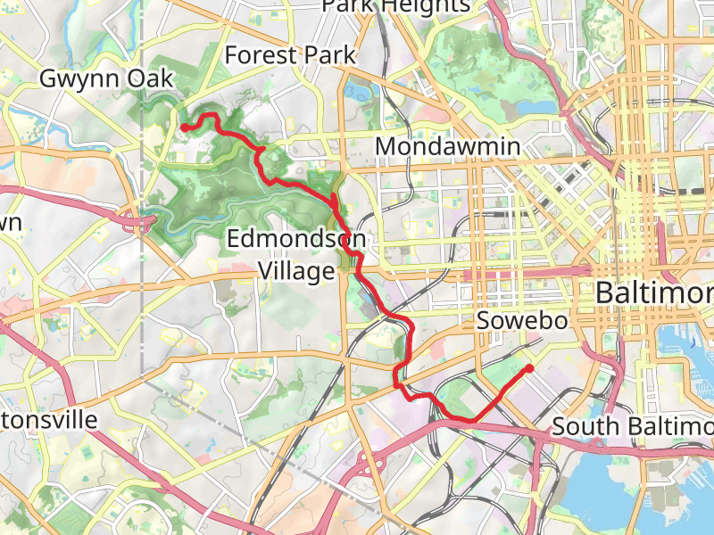 Gwynns Falls Trail via River and Parks