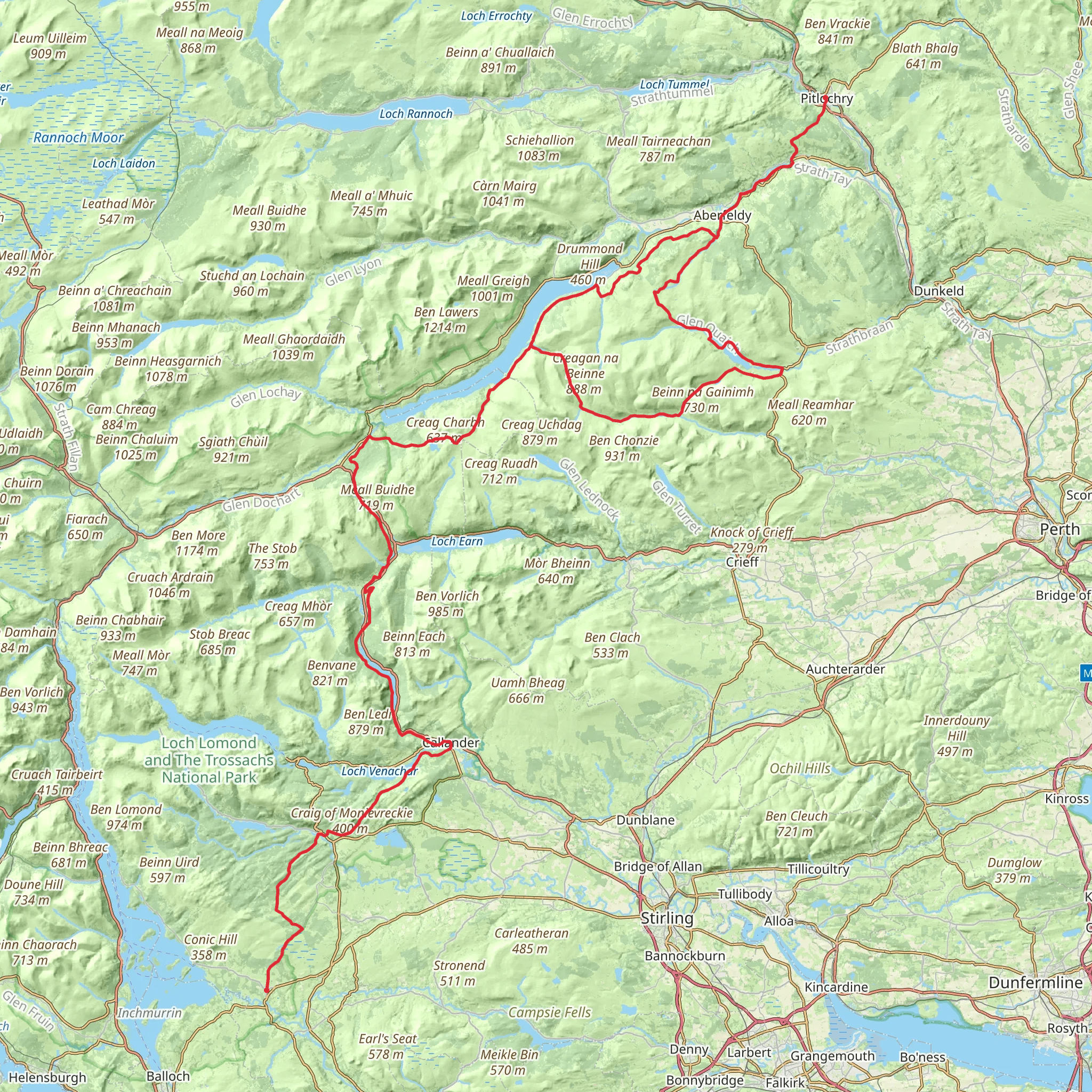 Rob Roy Way mobile static map