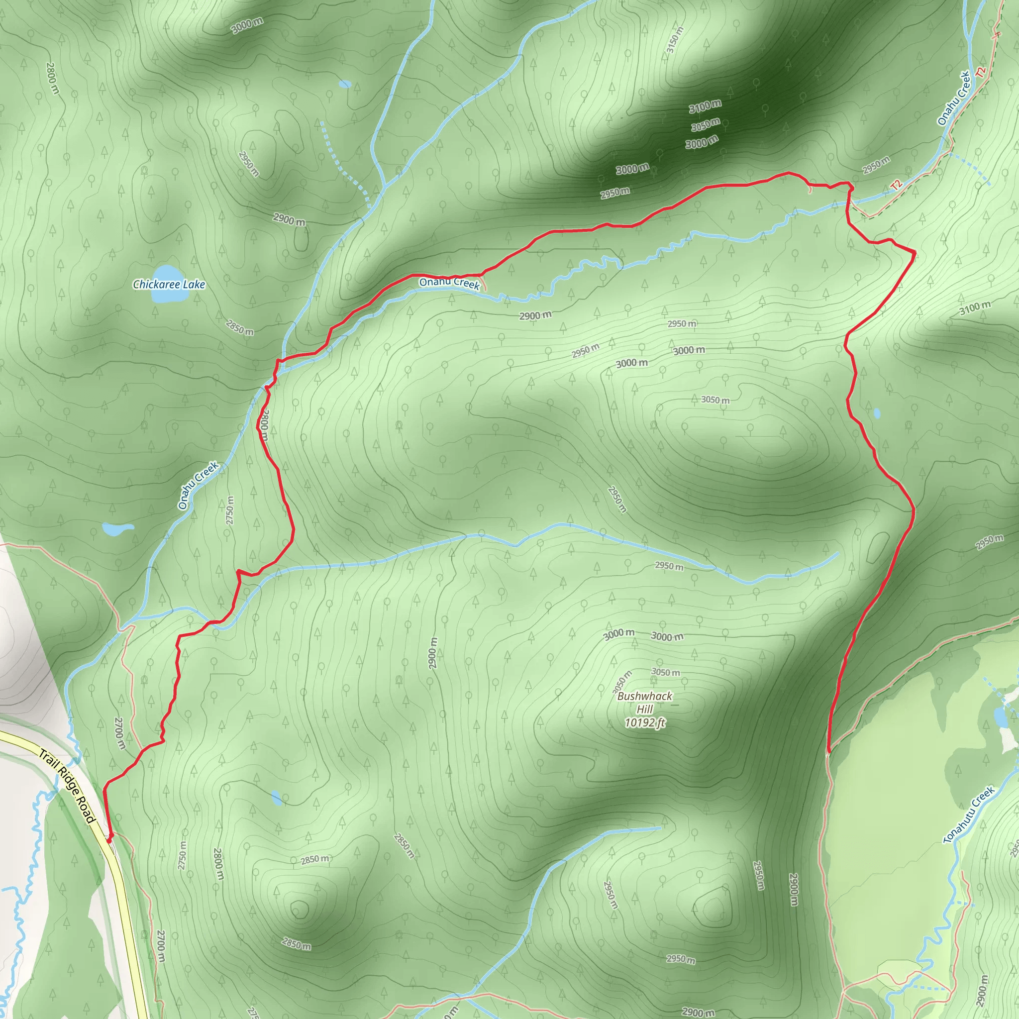 Onahu - Tonohutu Connector via Onahu Creek Trail mobile static map