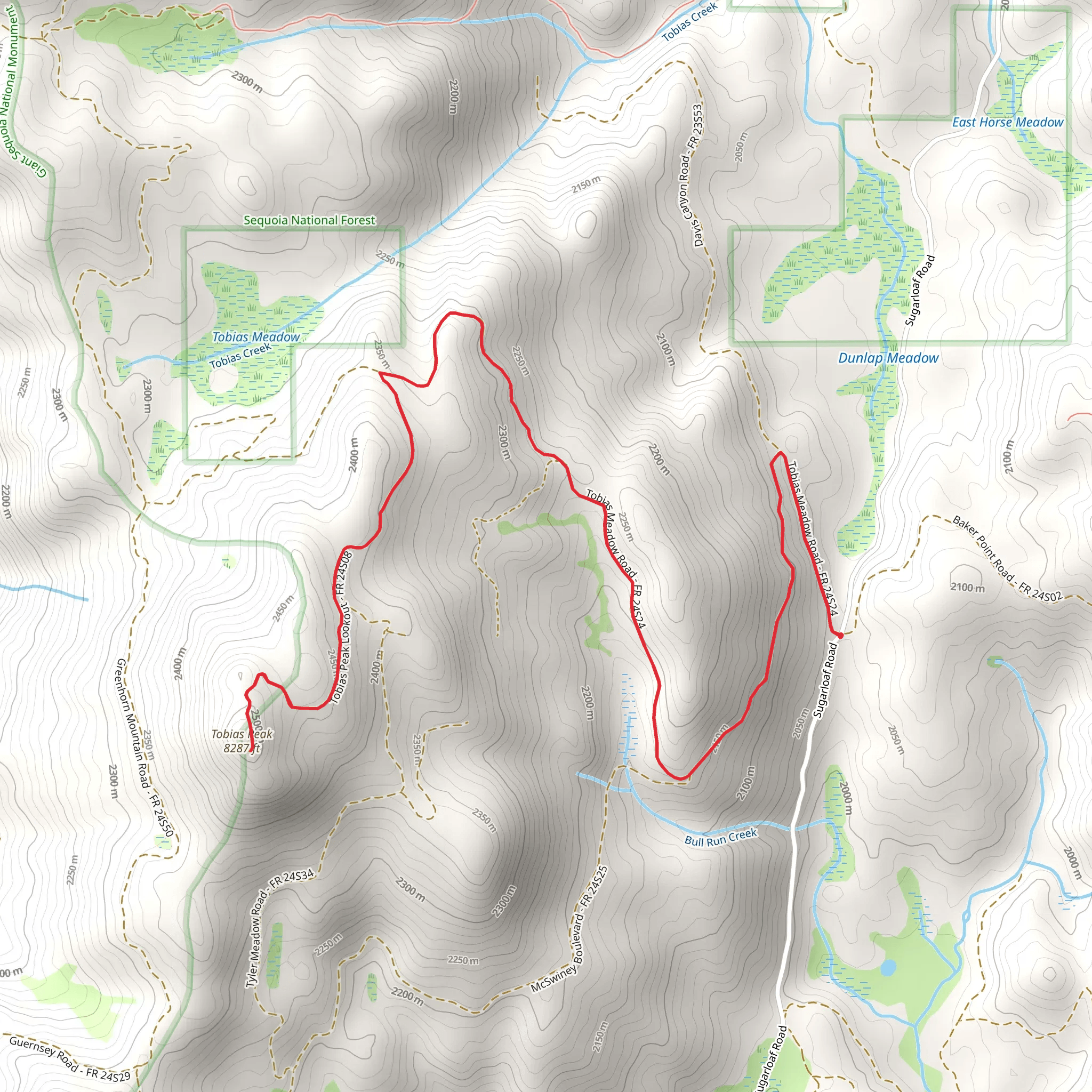 Tobias Peak mobile static map