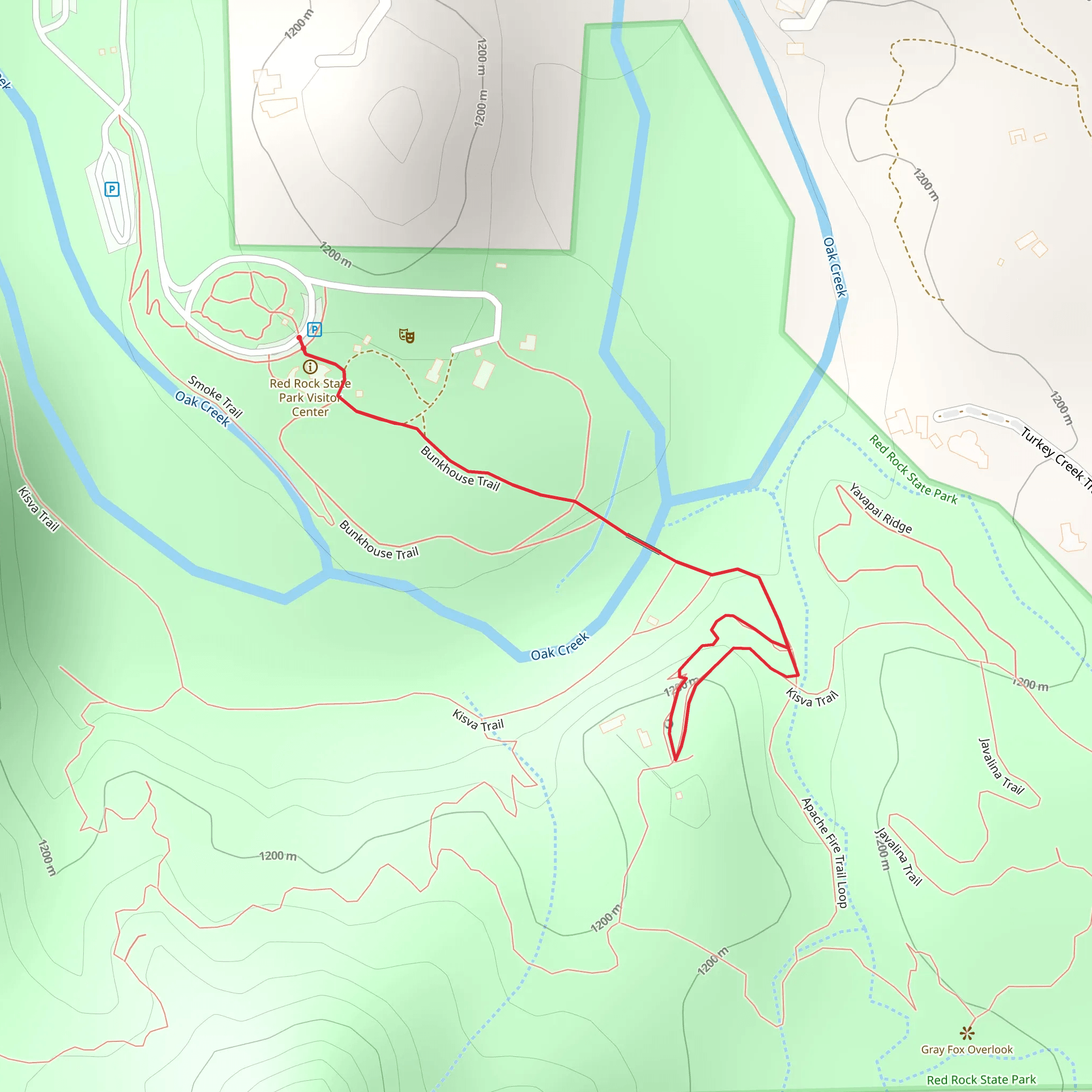 Bunkhouse Trail and House of Apache Fire Trail mobile static map