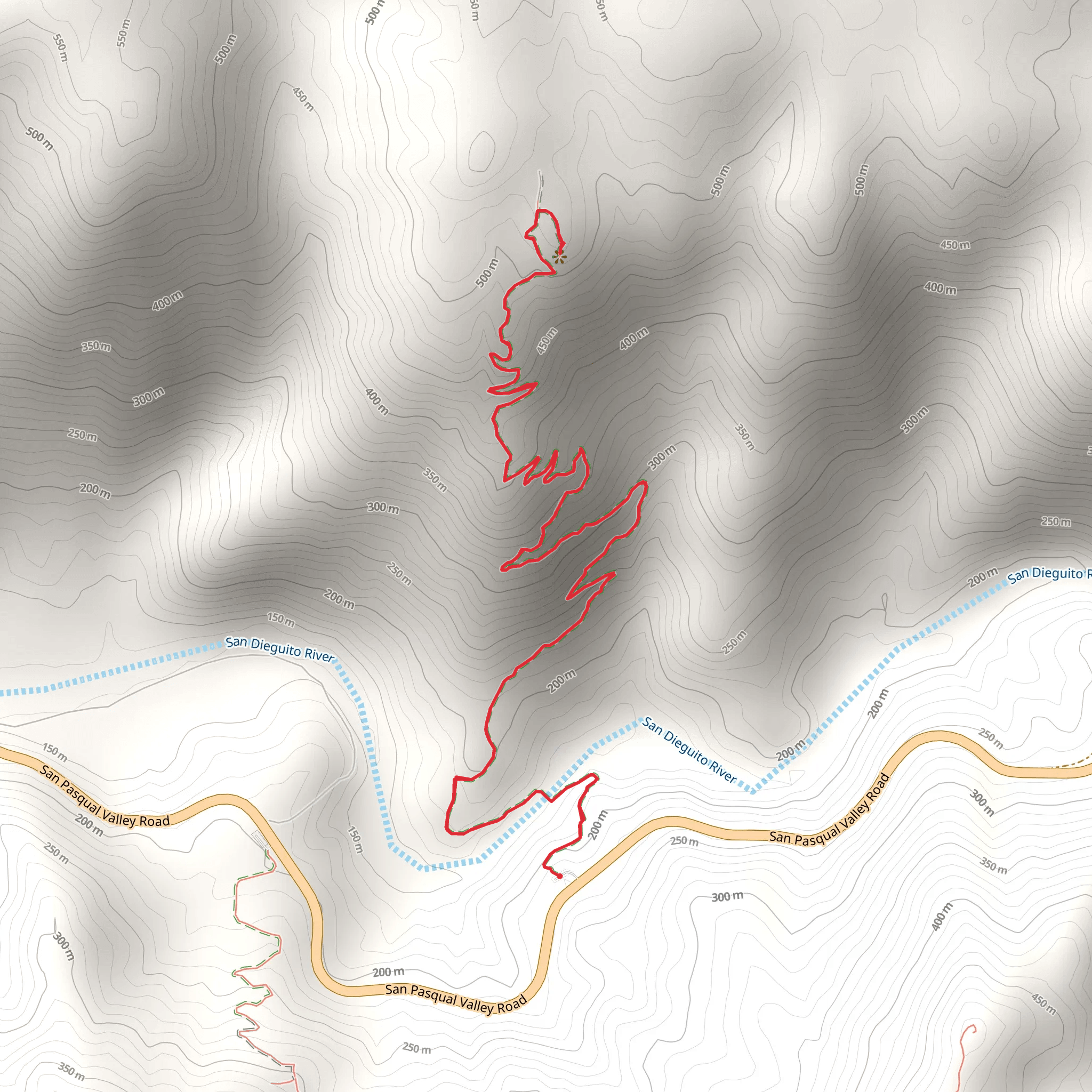 North Clevenger Canyon Trail mobile static map
