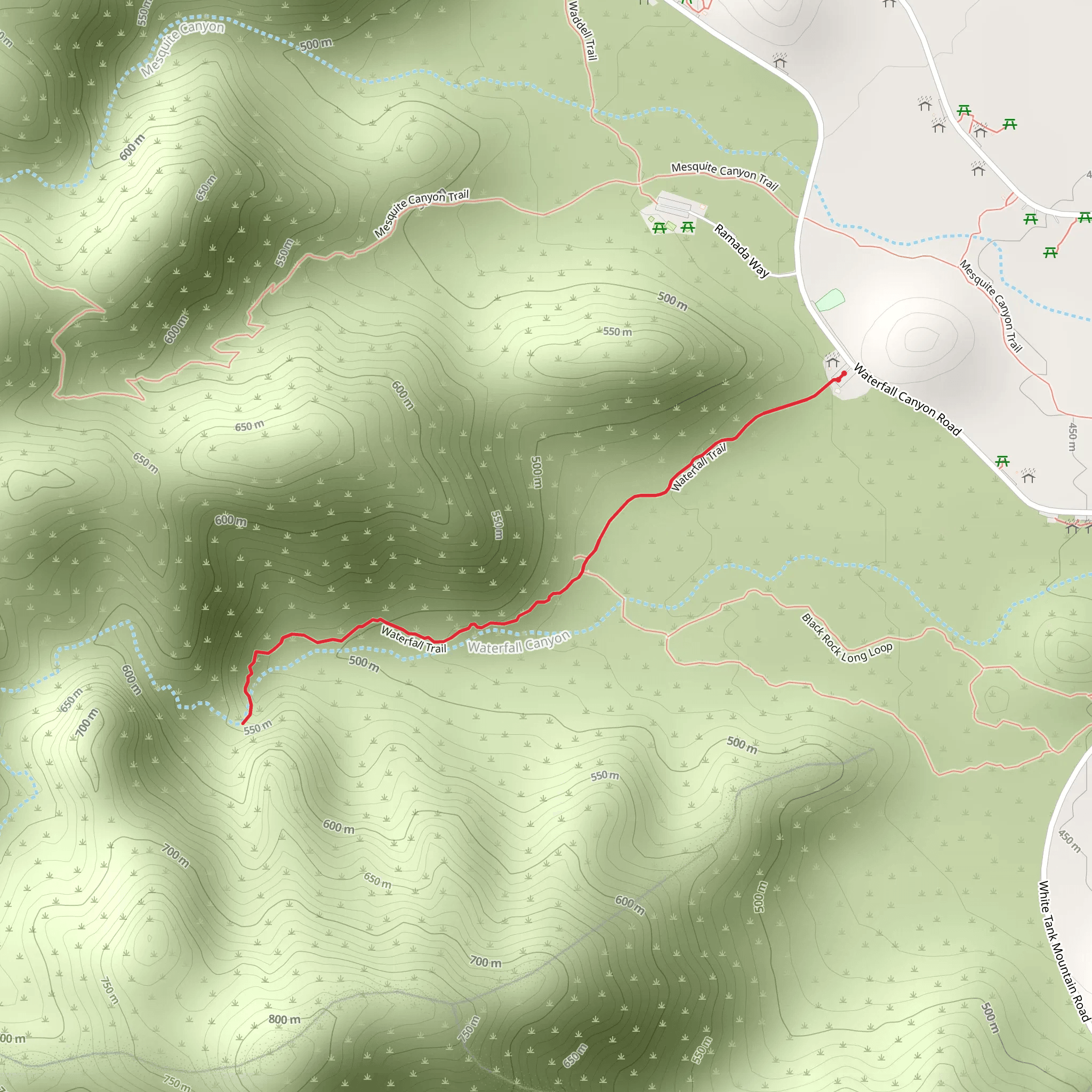 Waterfall Canyon Trail mobile static map