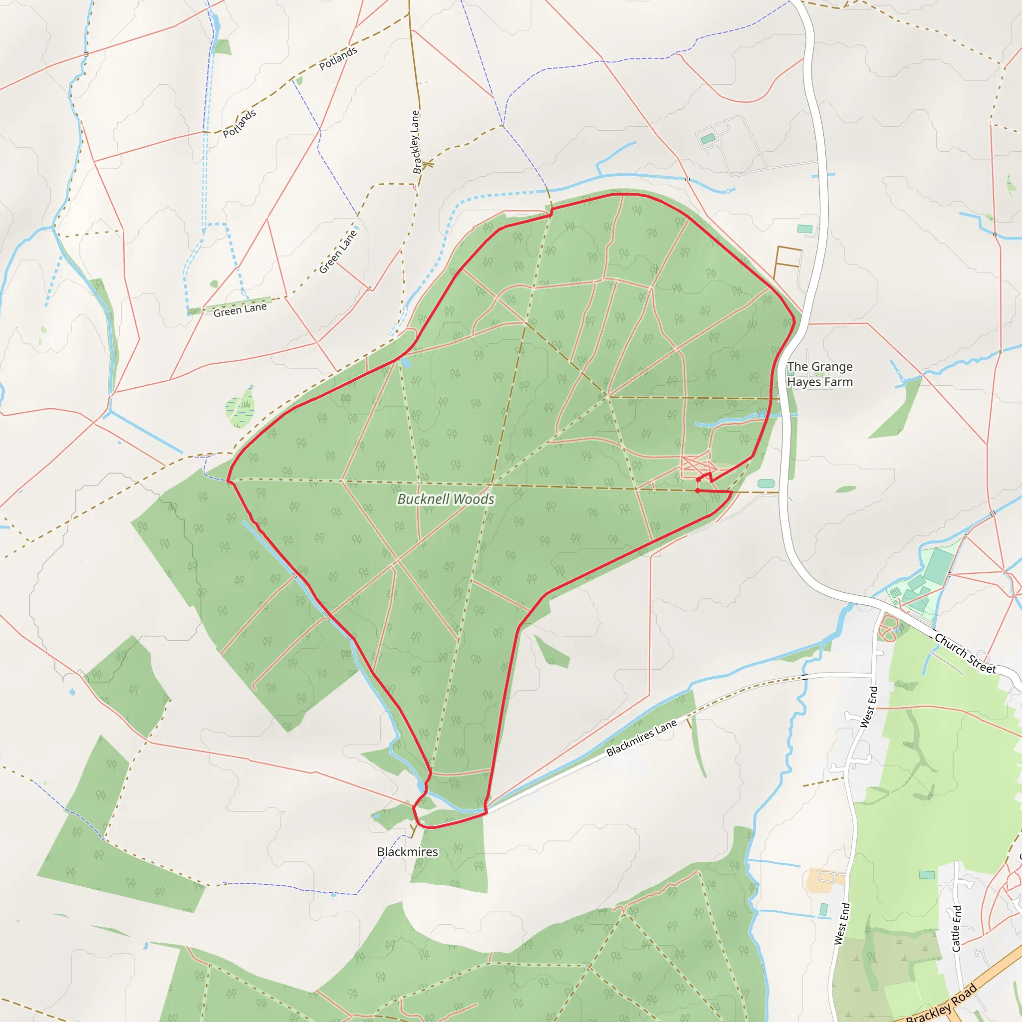Bucknell Woods Long Loop mobile static map