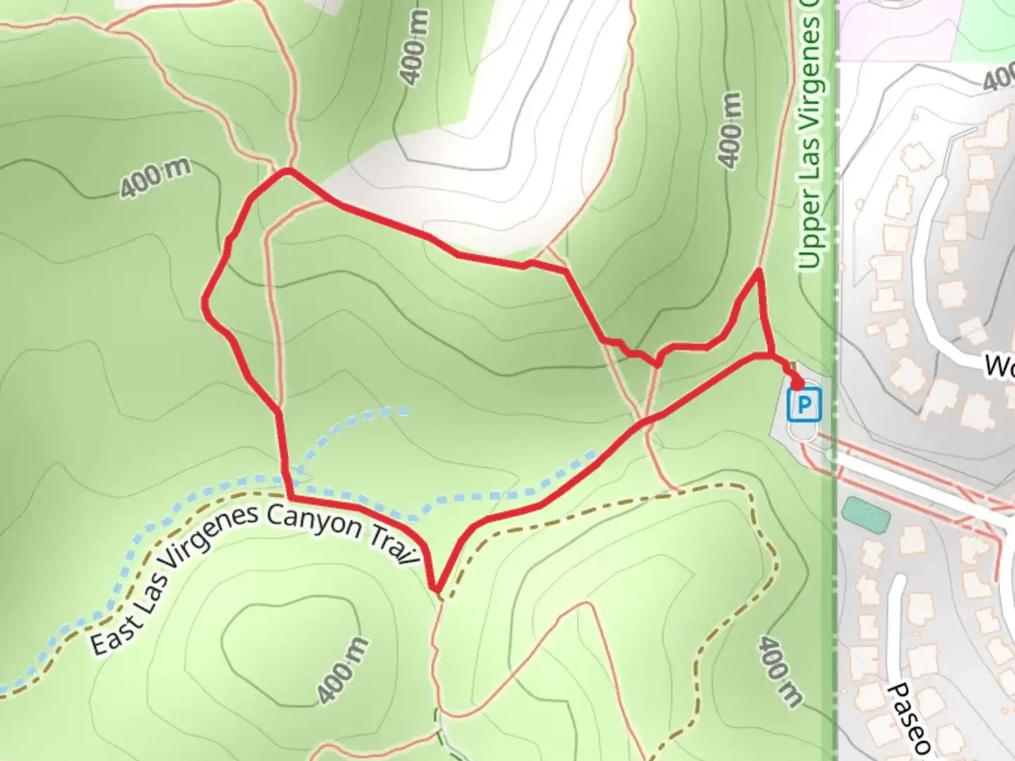 An image depicting the trail East Las Virgenes Canyon Loop Trail and its surrounding area.
