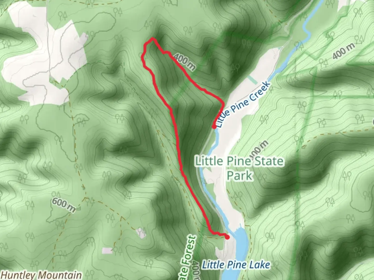 An image depicting the trail Panther Run Trail and its surrounding area.