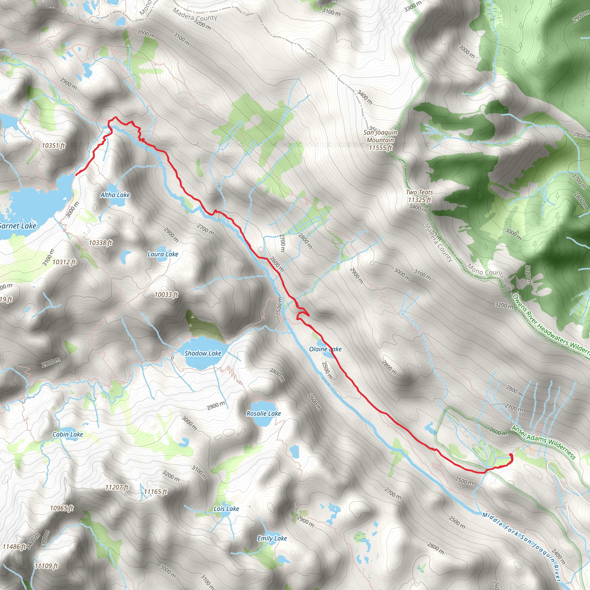 Garnet River Cutoff Trail mobile static map