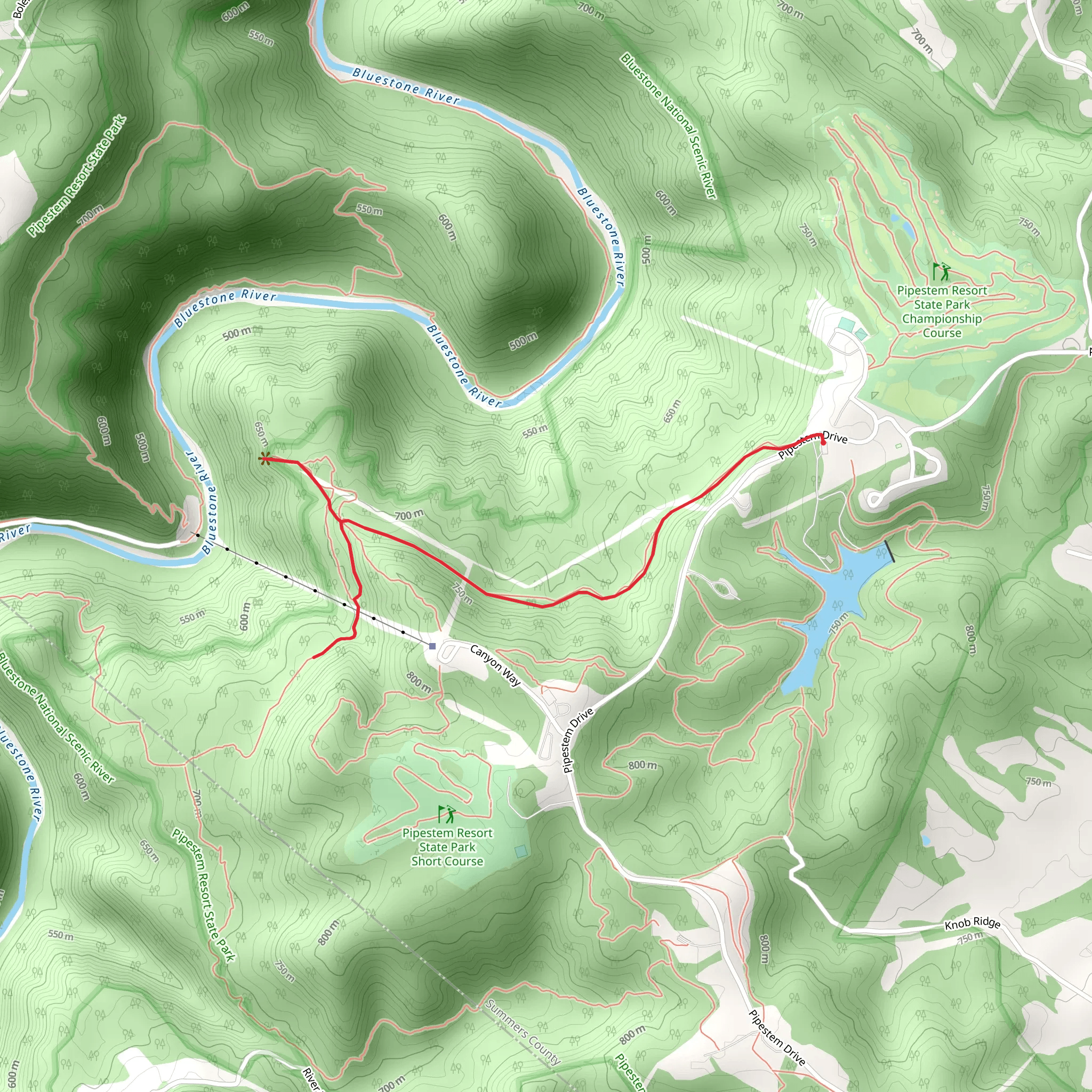 River Trail from Pipestem Drive mobile static map