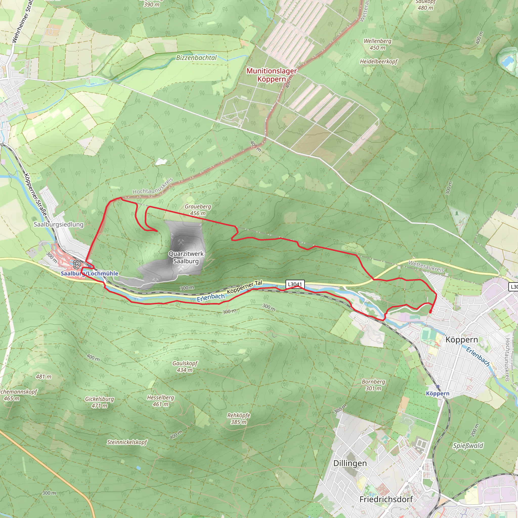 Taunusklub Route and Fuchloecherweg mobile static map