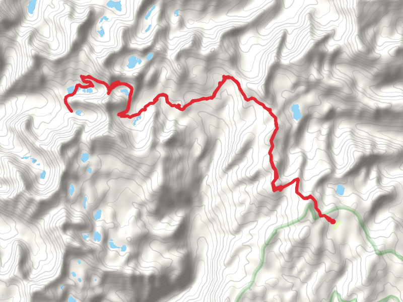Barking Fox Lake and Heart Lake via Bighorn Crags Trail