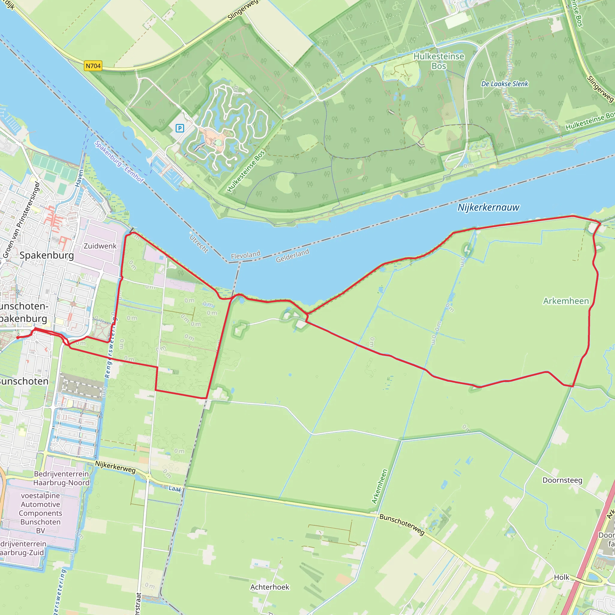 Veendijkpad, Zuiderzeepad and Nekkeveld Loop mobile static map