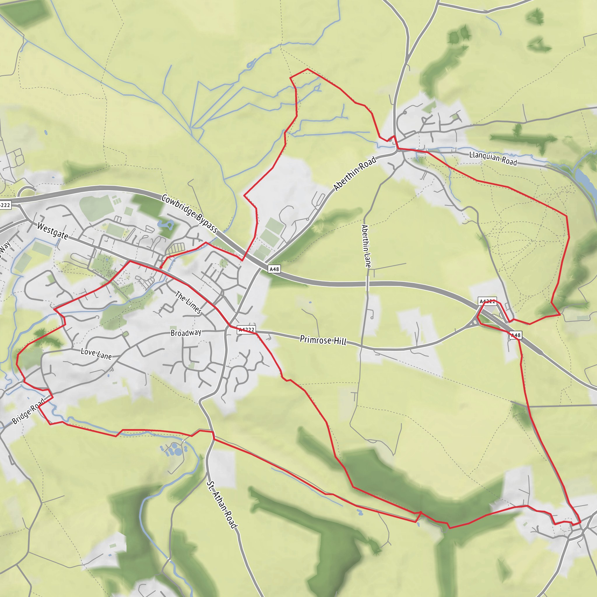 Cowbridge, Aberthin, St Hilary and Llanblethian mobile static map
