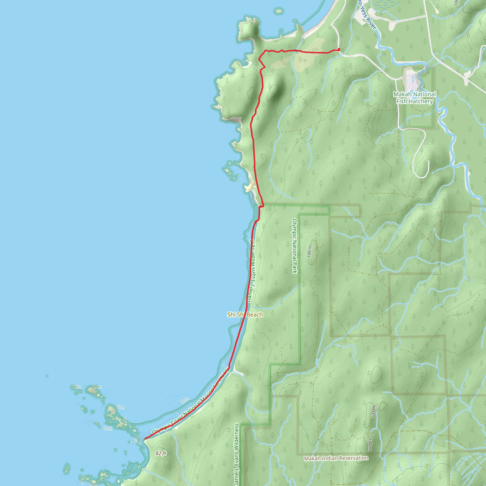 Olympic Coast North mobile static map