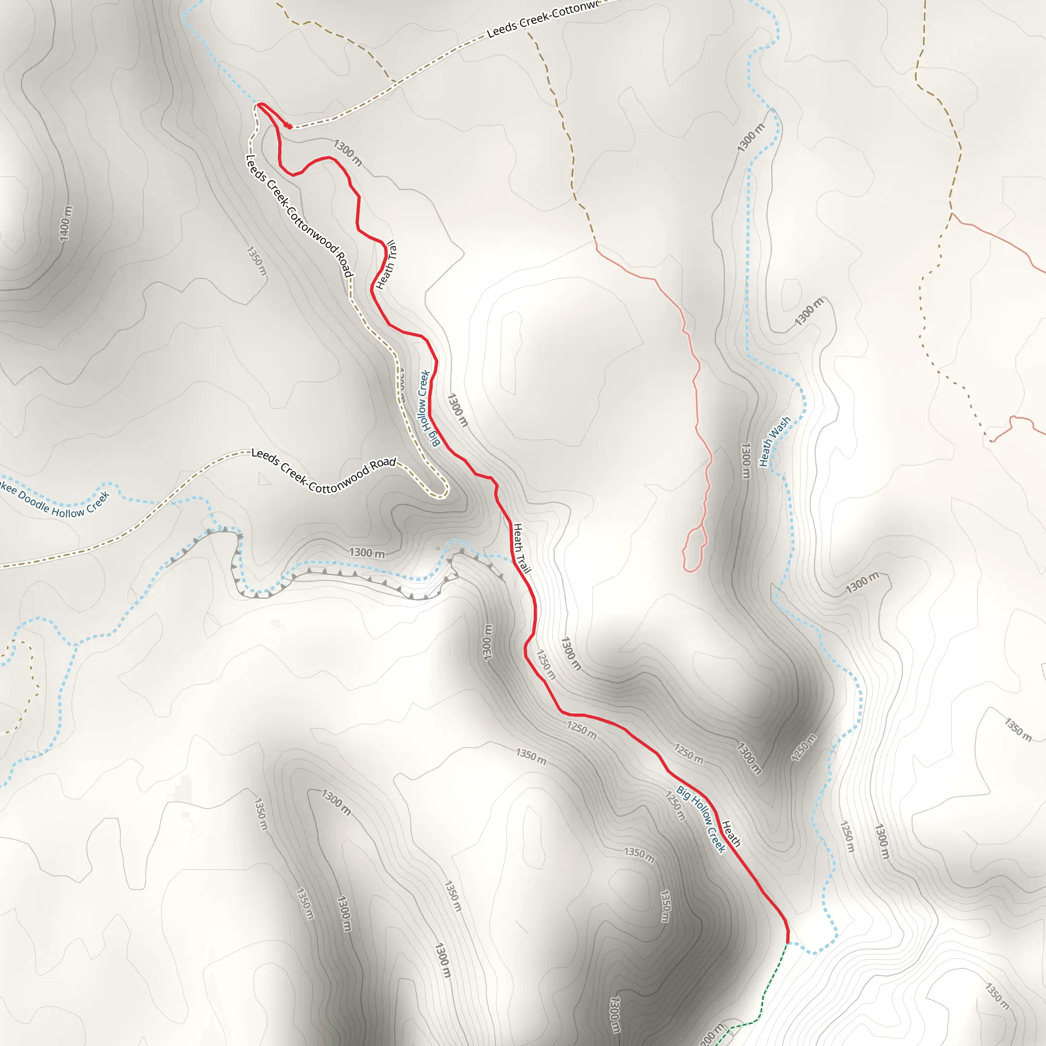 Heath Trail Out and Back mobile static map