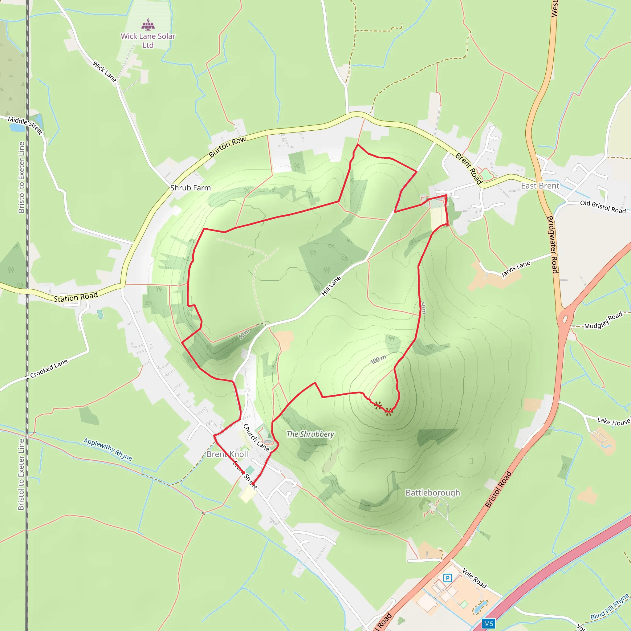 Brent Knoll mobile static map