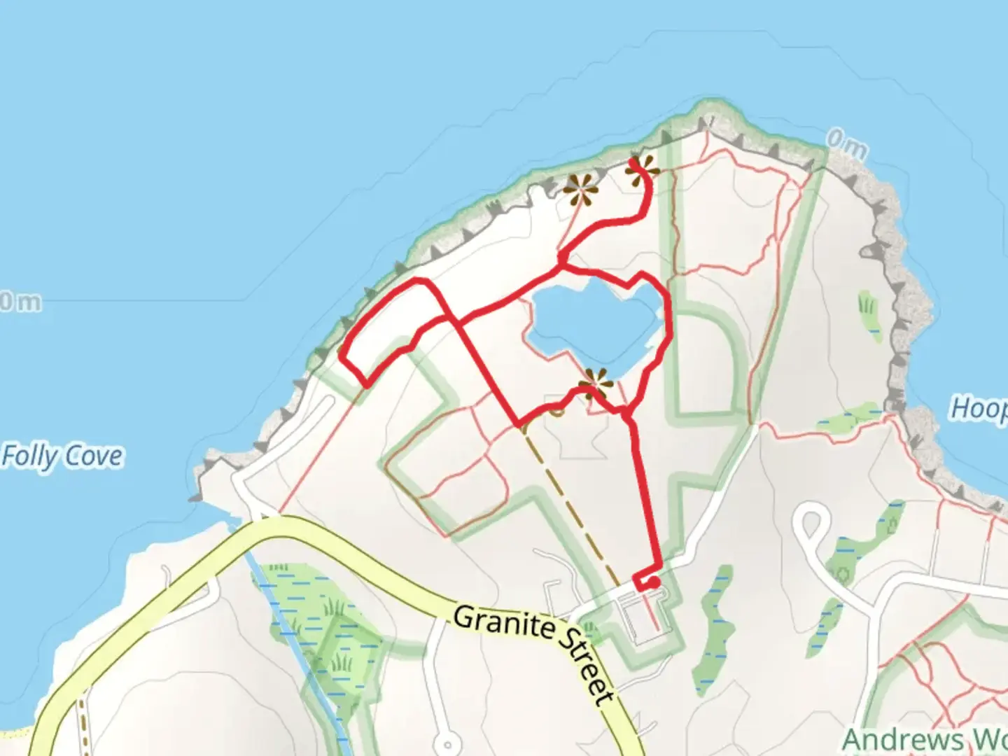 An image depicting the trail Babson Farms Quarry Loop and its surrounding area.