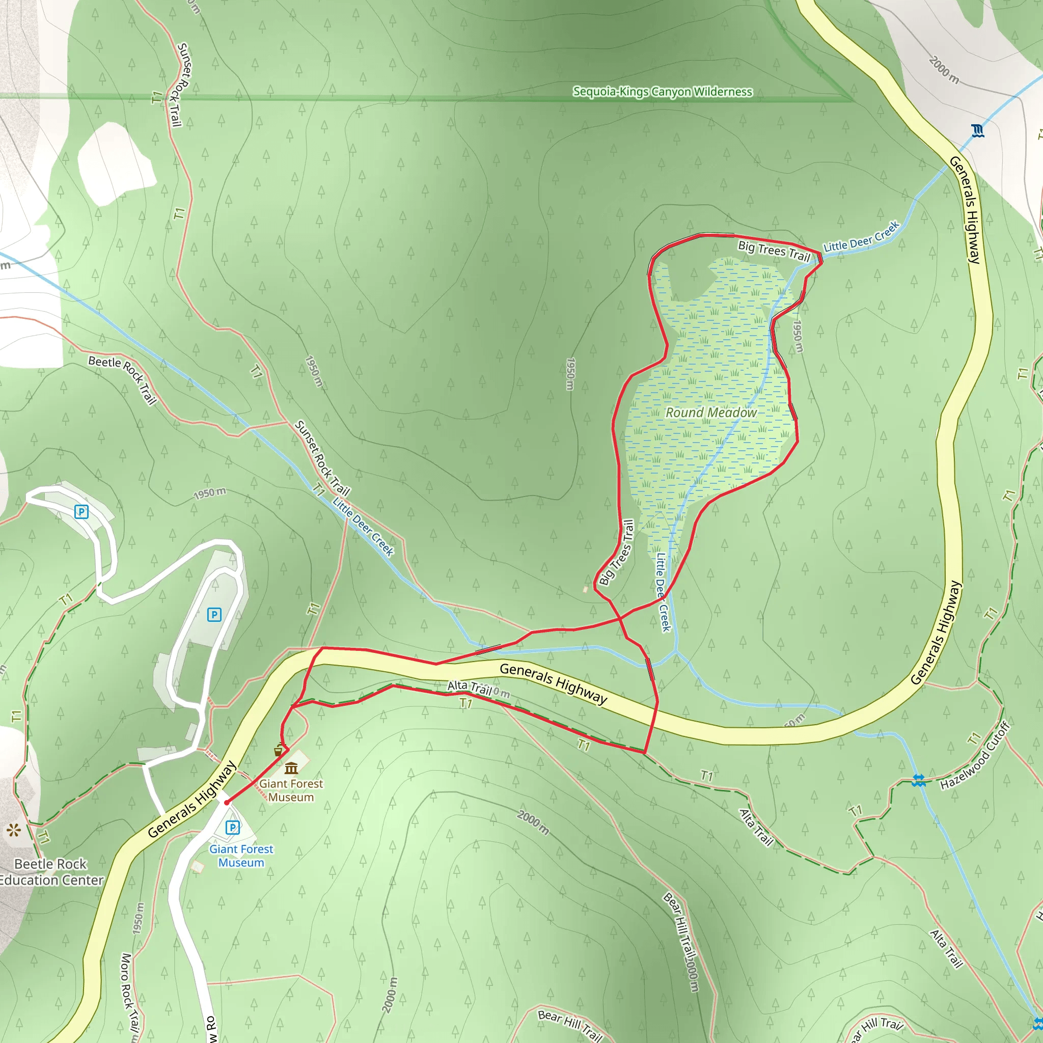 Alta and Big Trees Loop Trail mobile static map