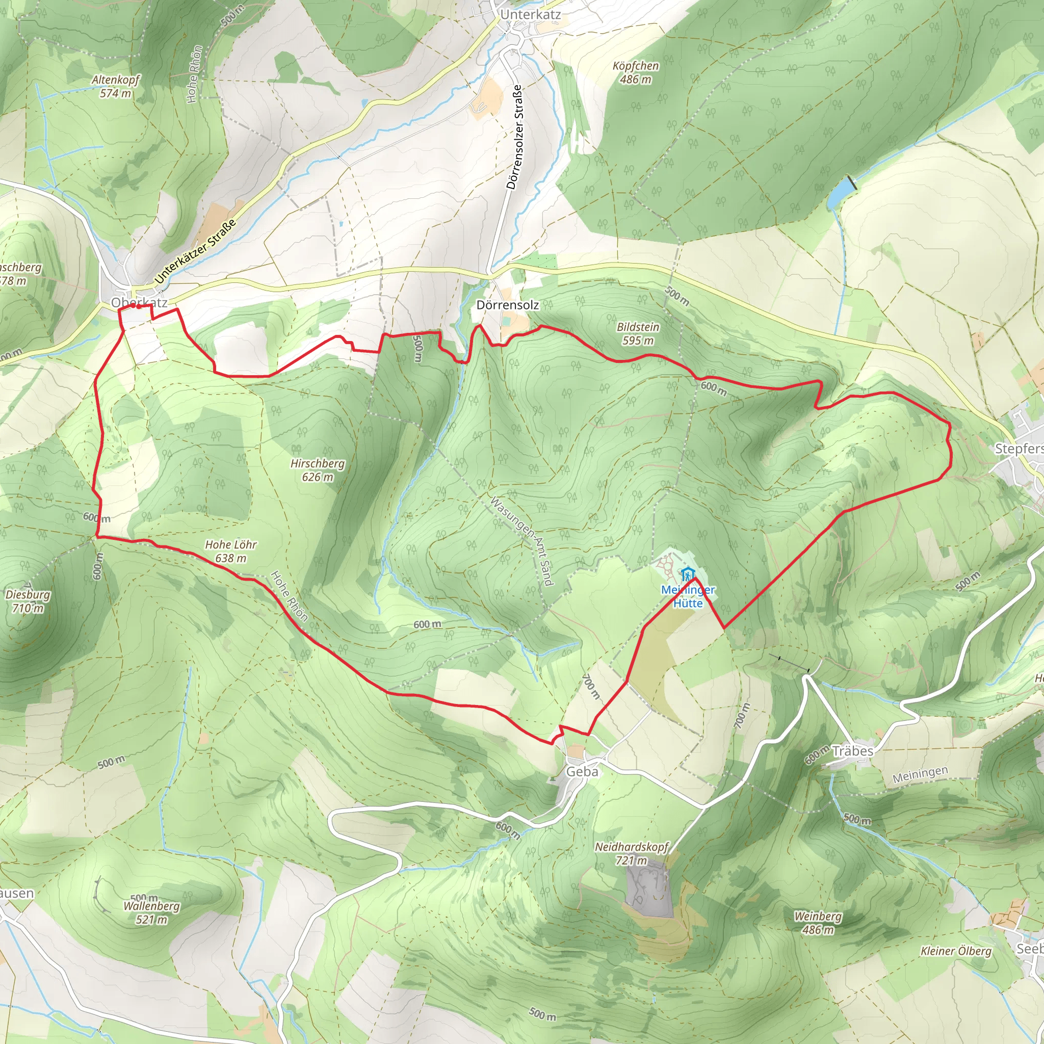 Oberkatz and Geba Loop mobile static map